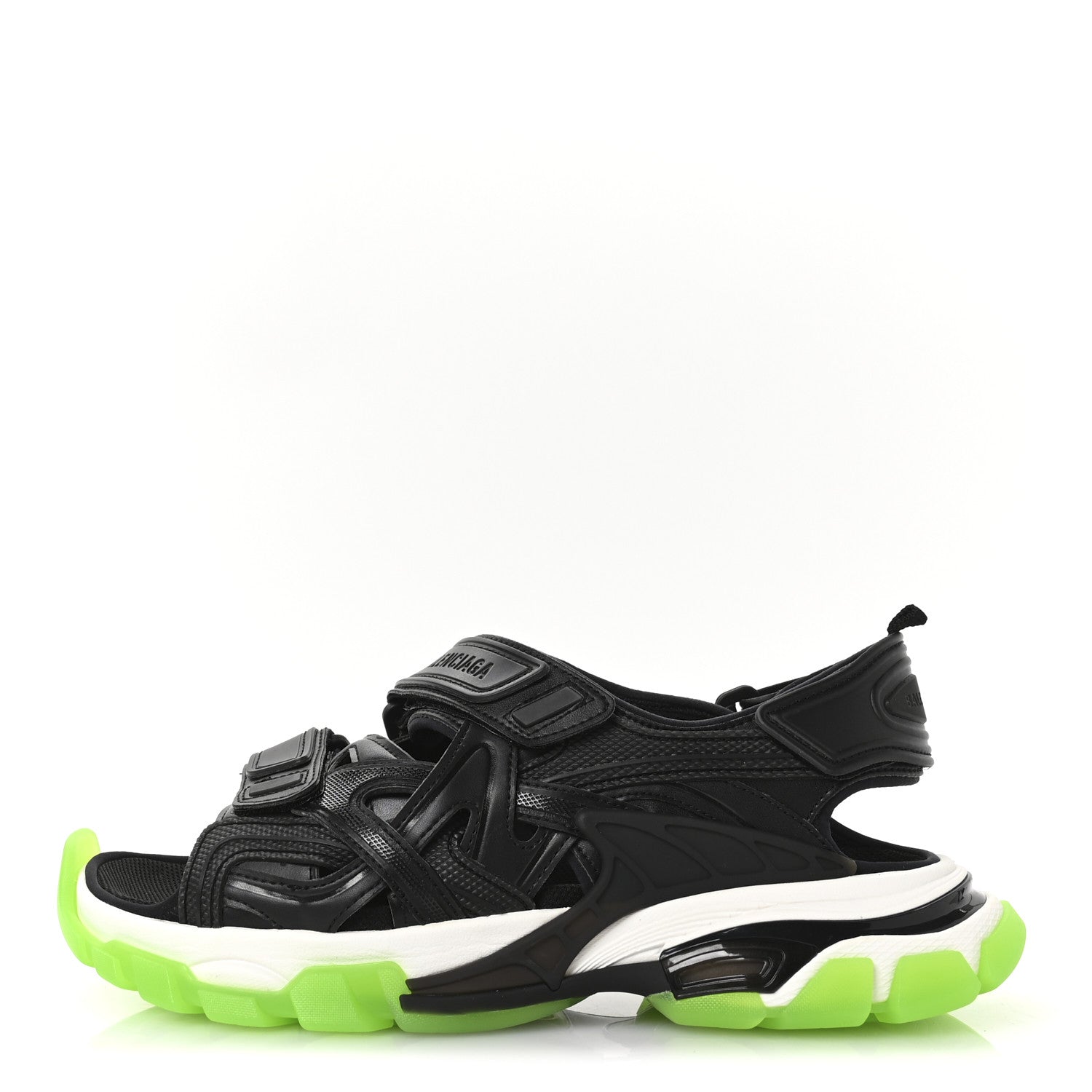 Balenciaga Neoprene Rubber Clear Sole Mens Track Sandals 41 Black
