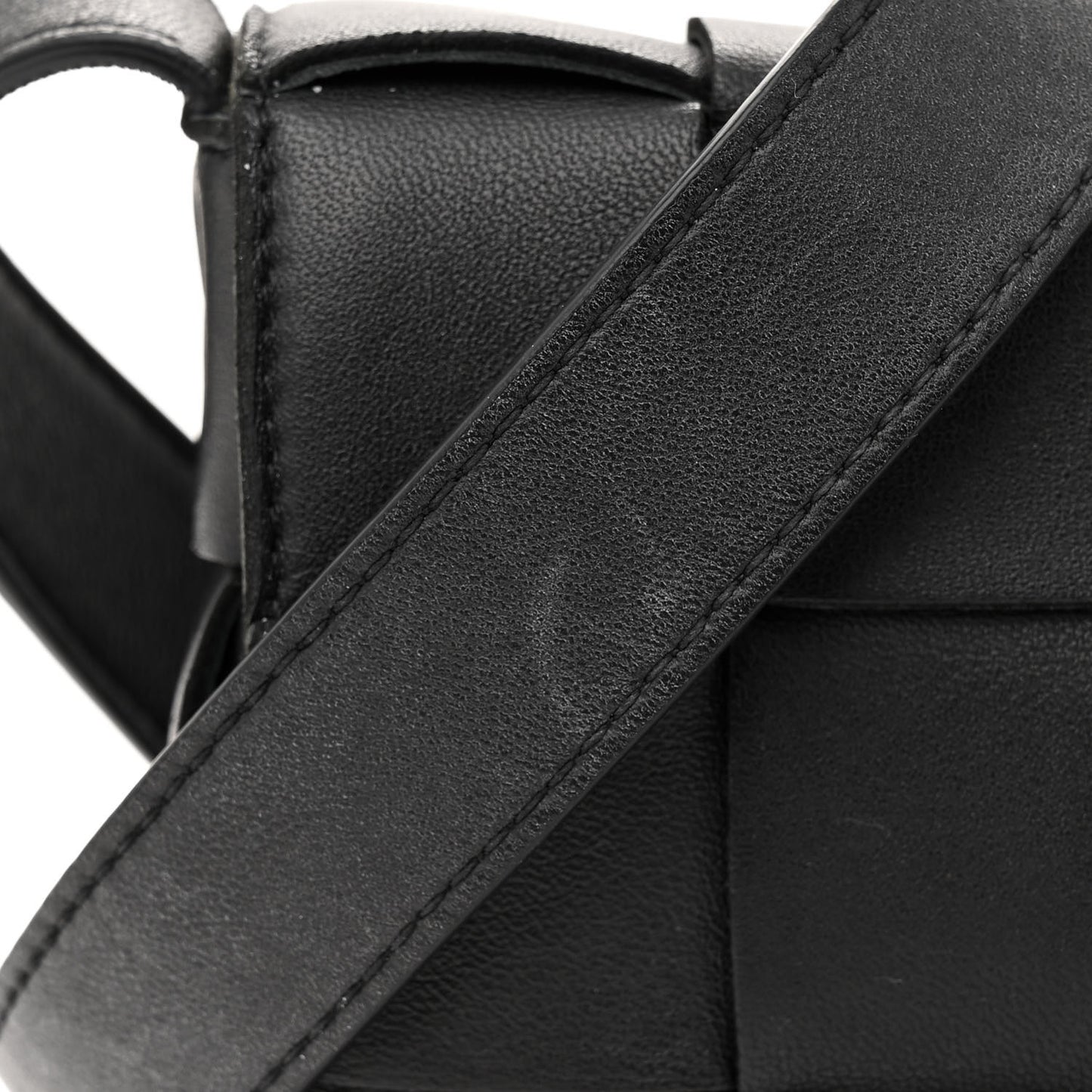 Lambskin Maxi Intrecciato Cassette Crossbody Bag Black
