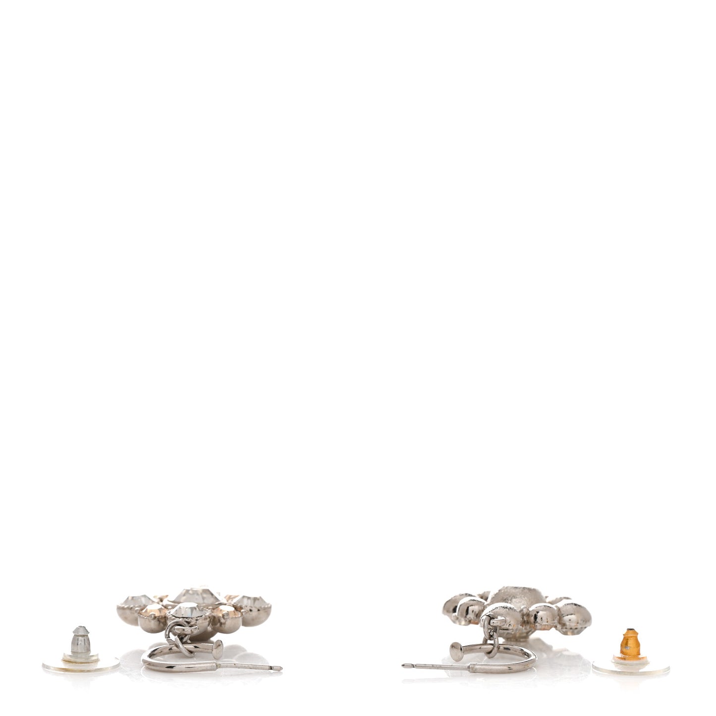 Crystal CC Dangle Earrings Silver