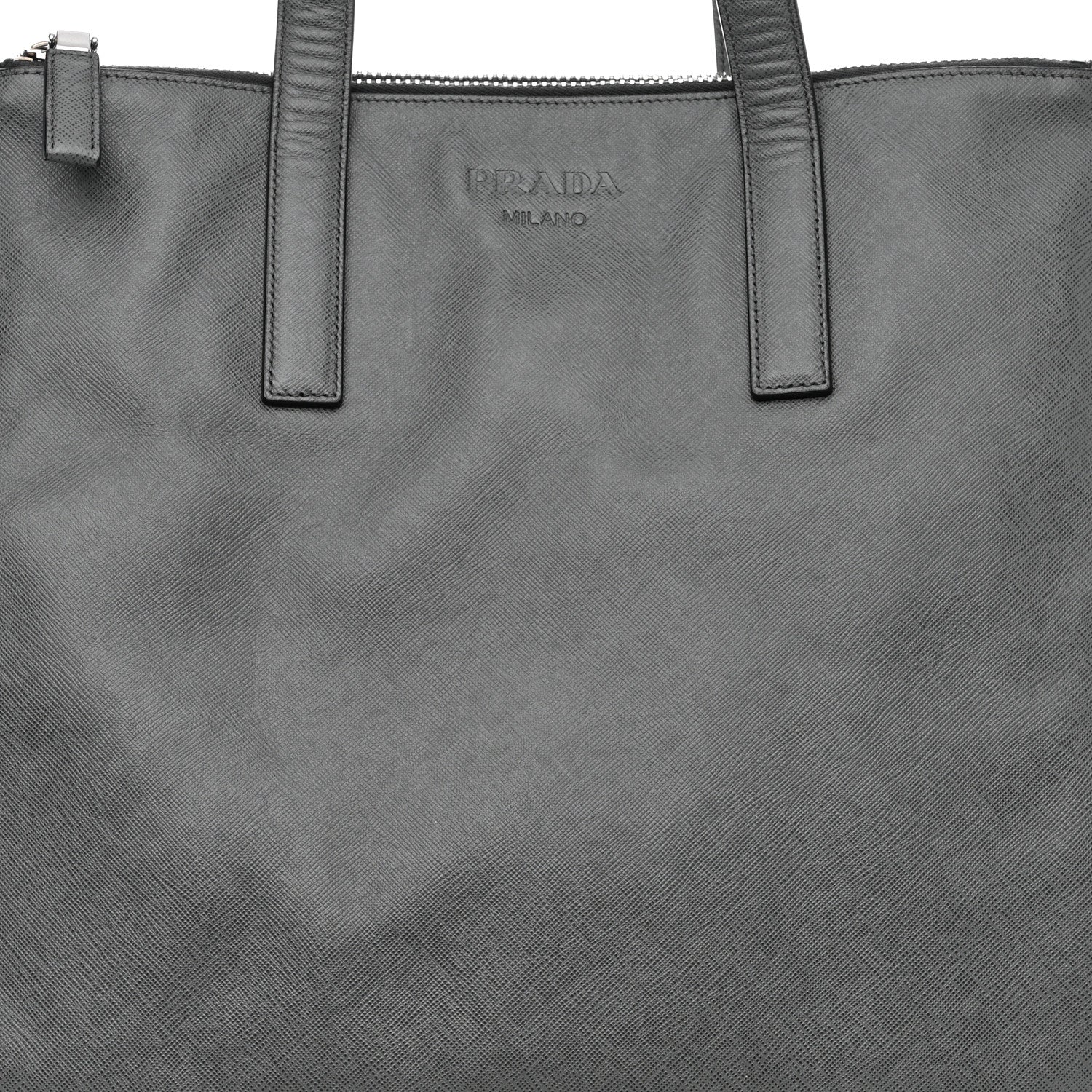 Prada Saffiano Travel Shopping Tote Mercurio 10 of 13