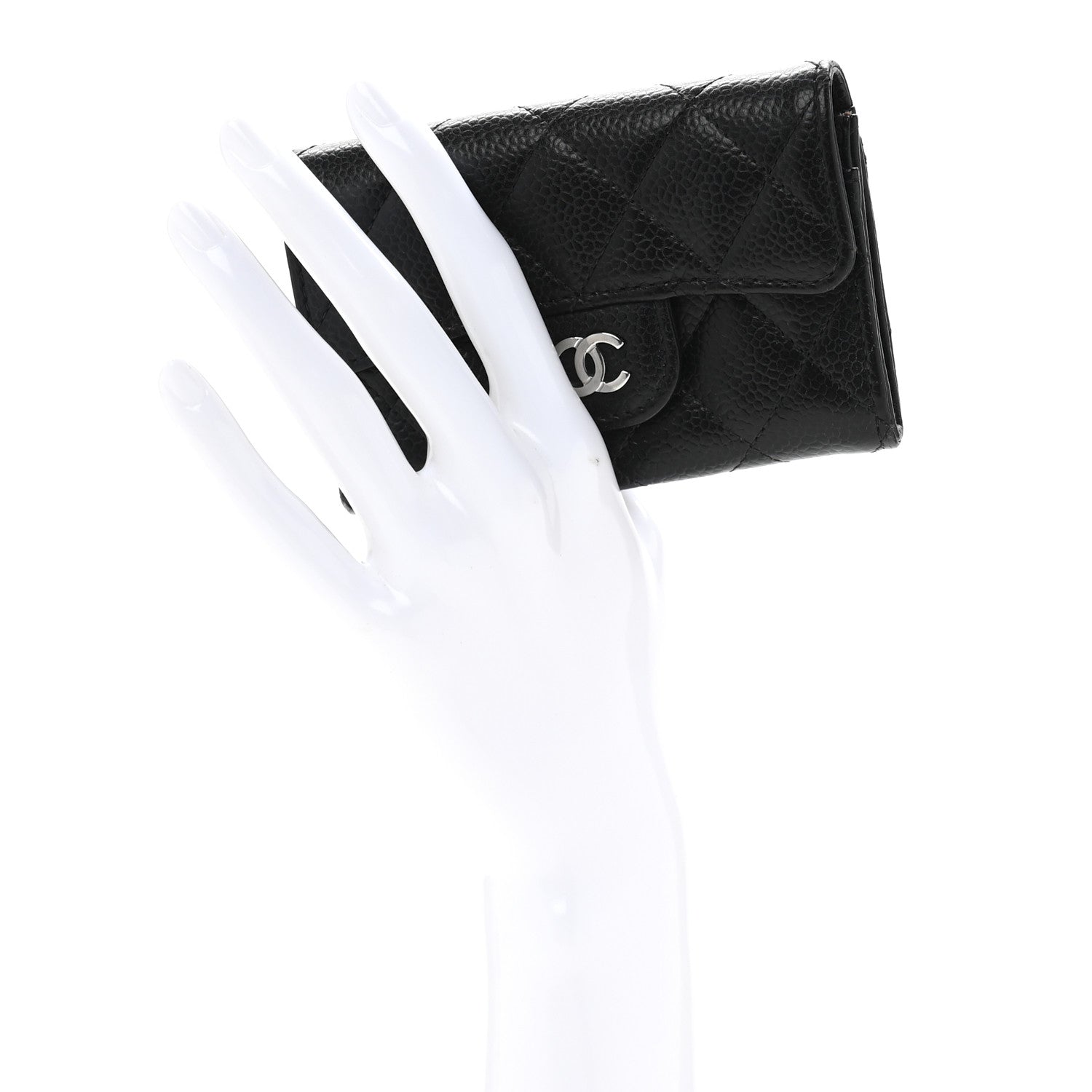 Chanel Caviar Quilted Flap Card Holder Wallet Black 2 of 11