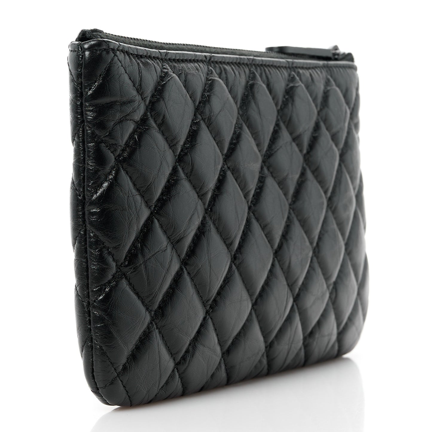 Aged Calfskin Quilted Medium Reissue Cosmetic Case So Black