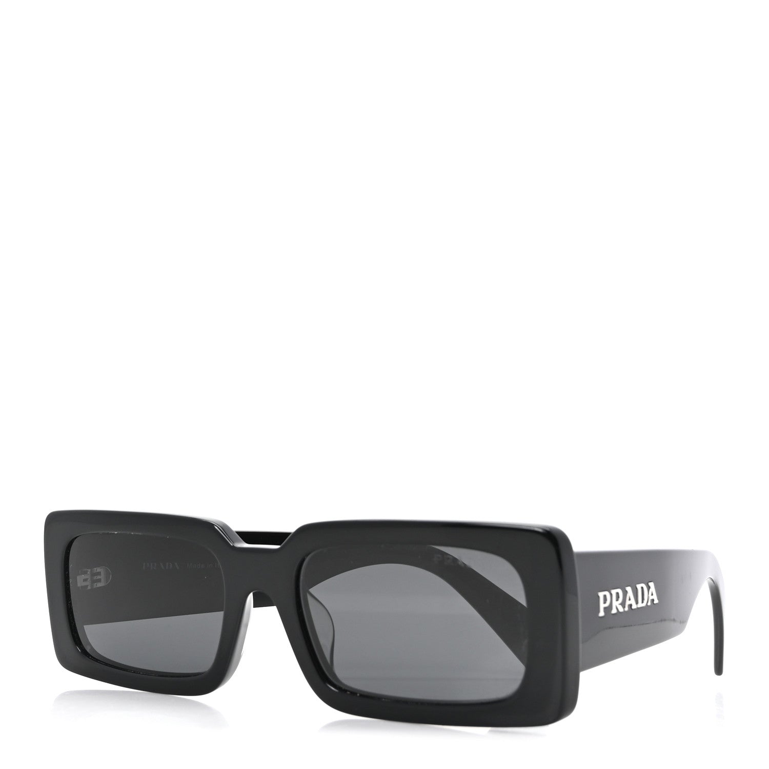Prada Acetate Logo Sunglasses SPR A07-F Black Slate Gray 1977780