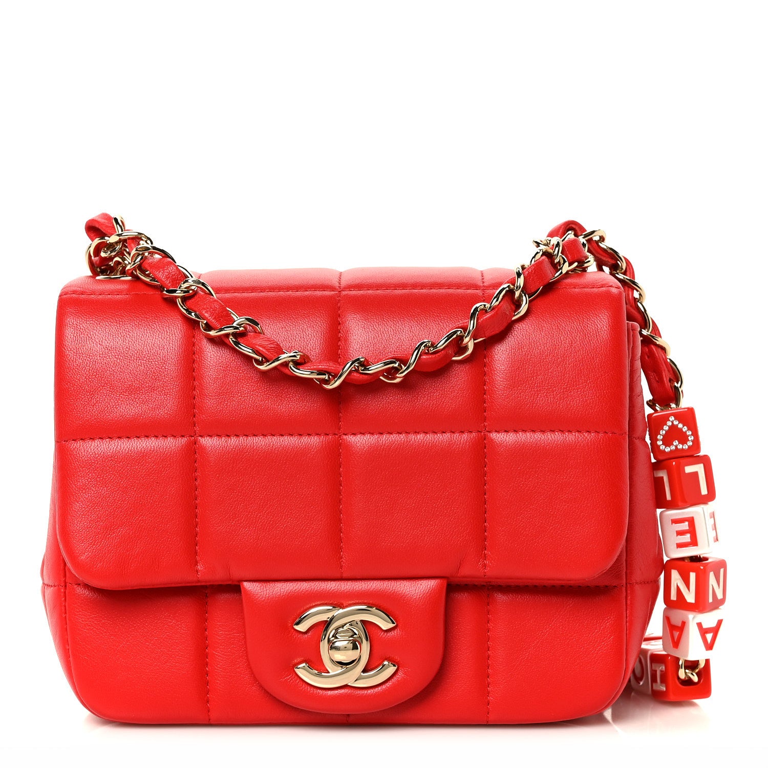 Chanel Lambskin Resin Crystal Square Quilted Monacoco Mini Flap