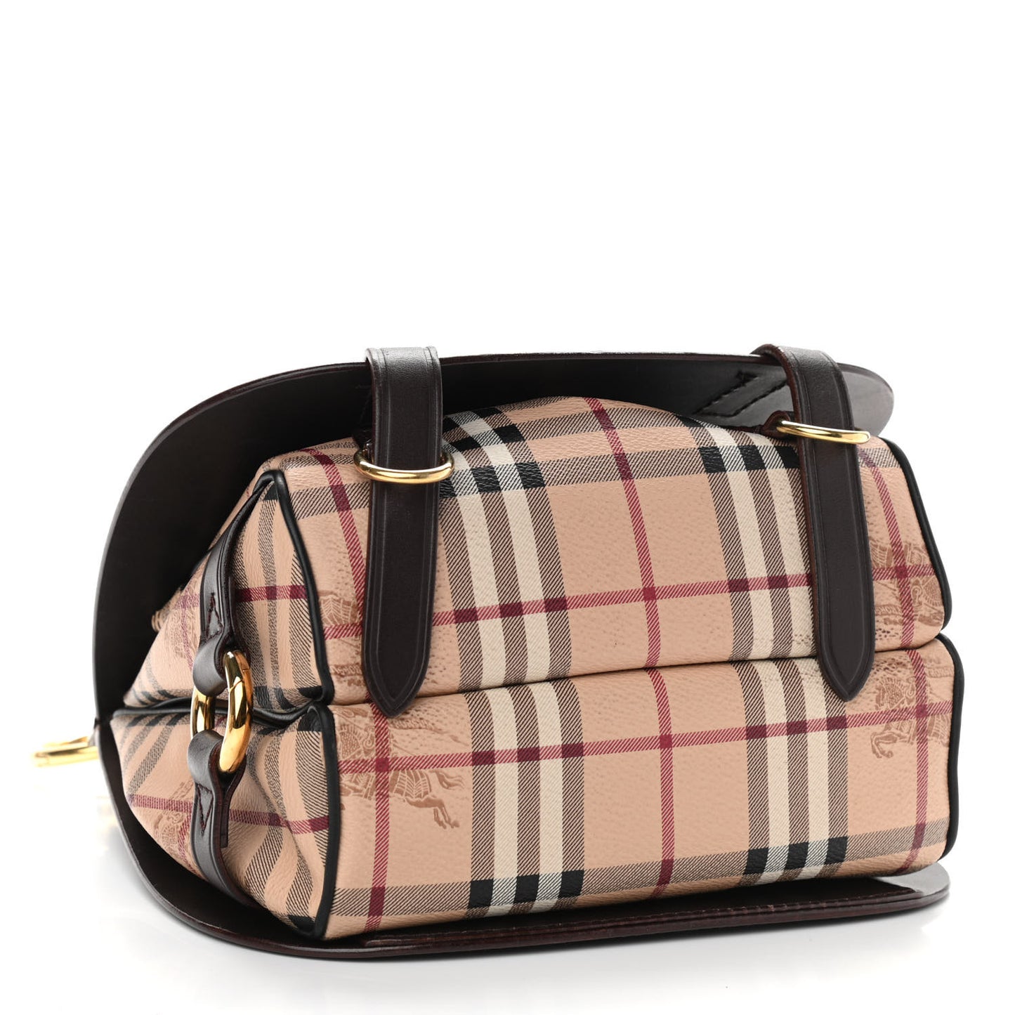 Haymarket Check Large Bridle Saddle Bag Dark Clove Brown