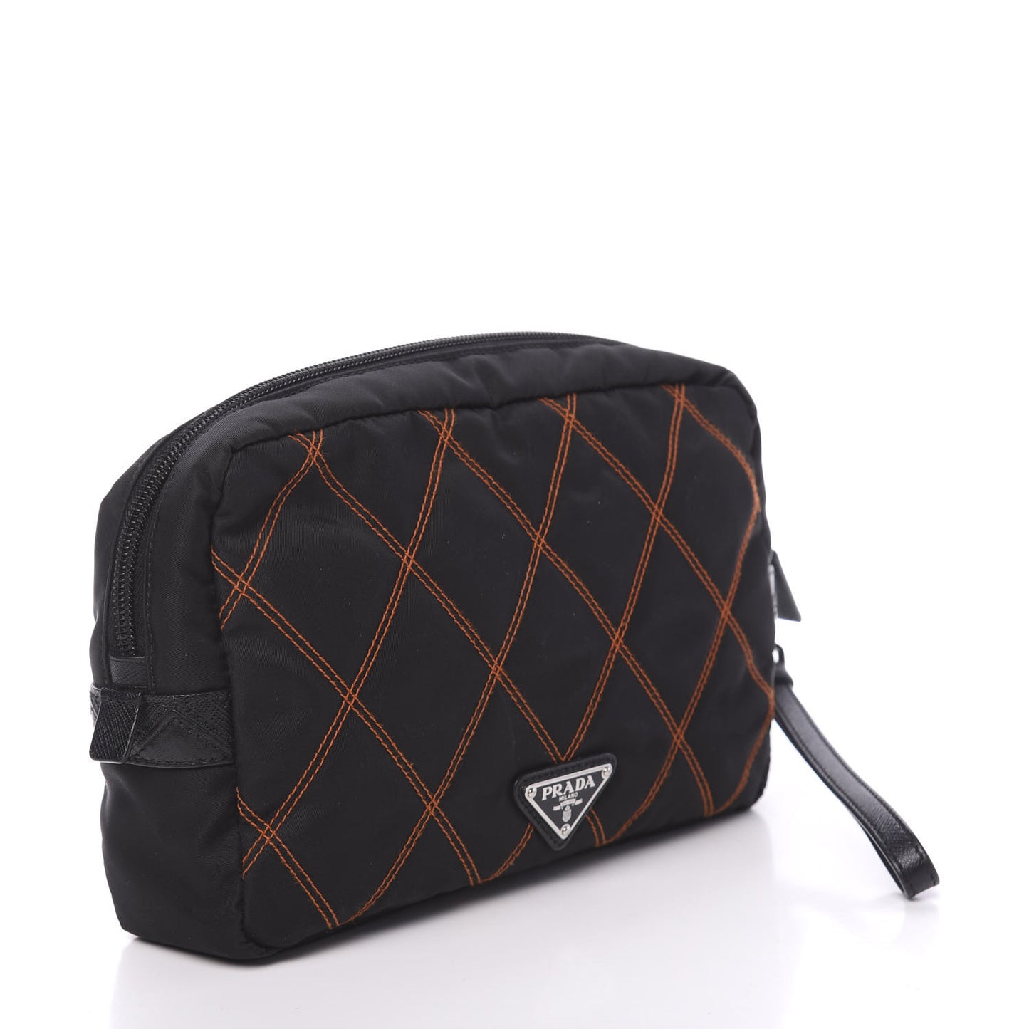 Nylon Tessuto Impuntu Quilted Shoulder Bag Black