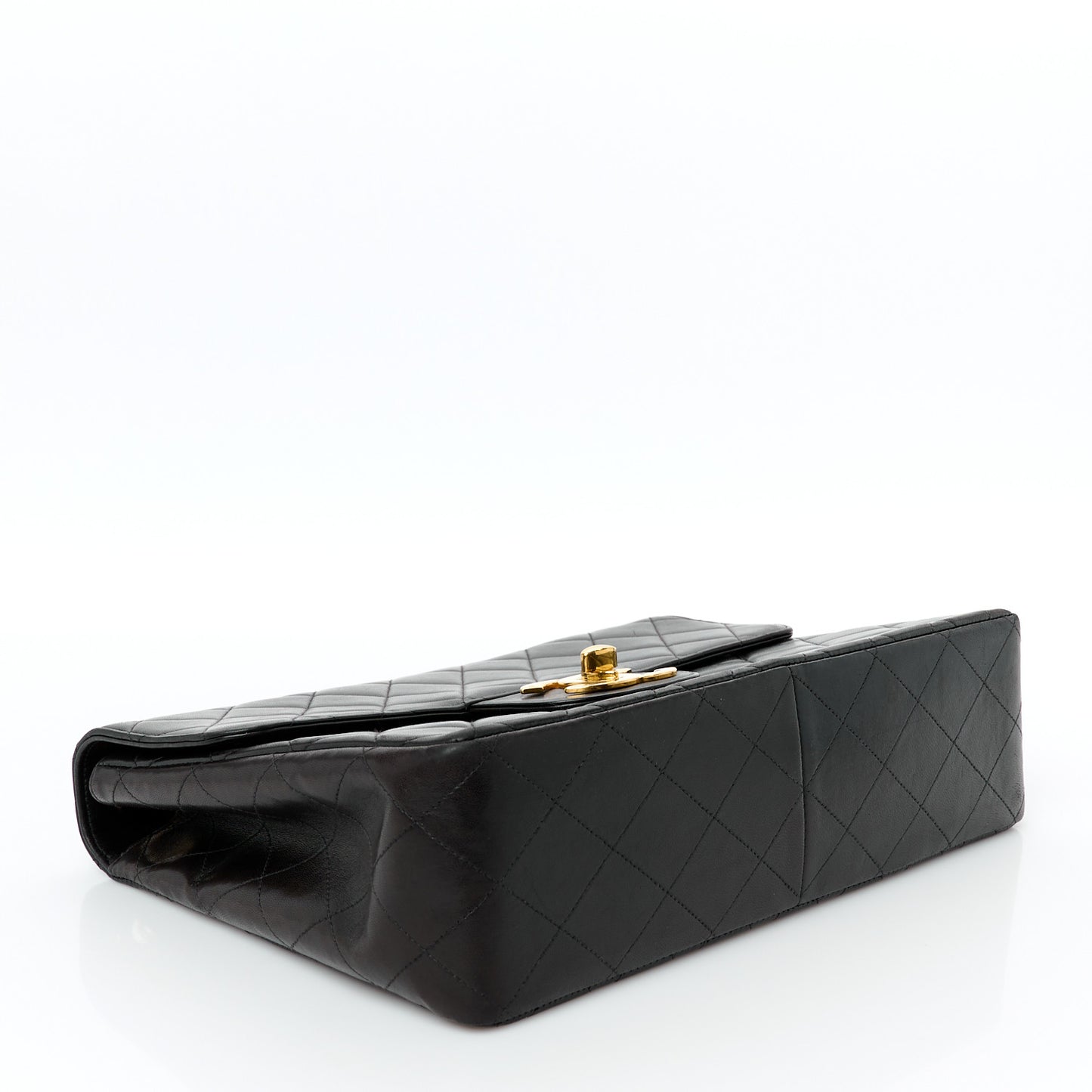 Lambskin Quilted XL Jumbo Single Flap Black