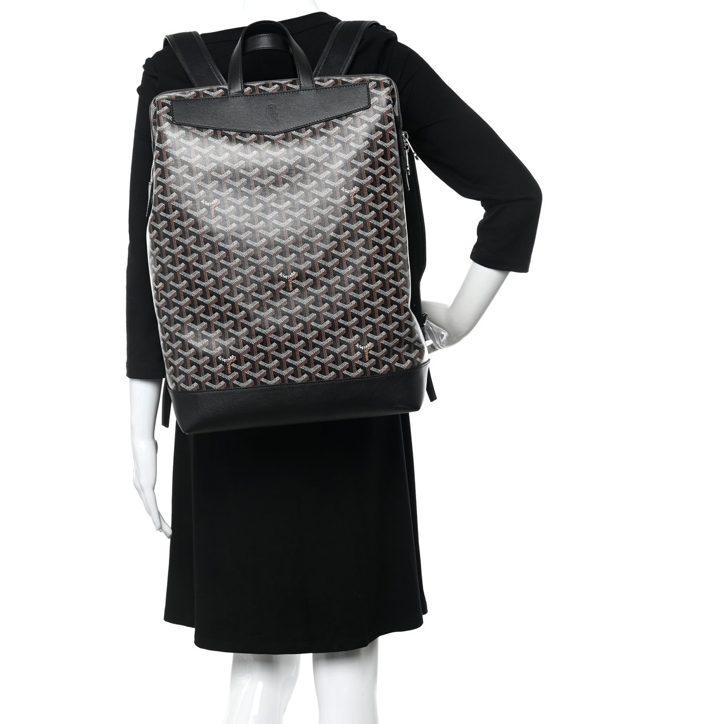 Goyardine Calfskin Cisalpin MM Backpack Black