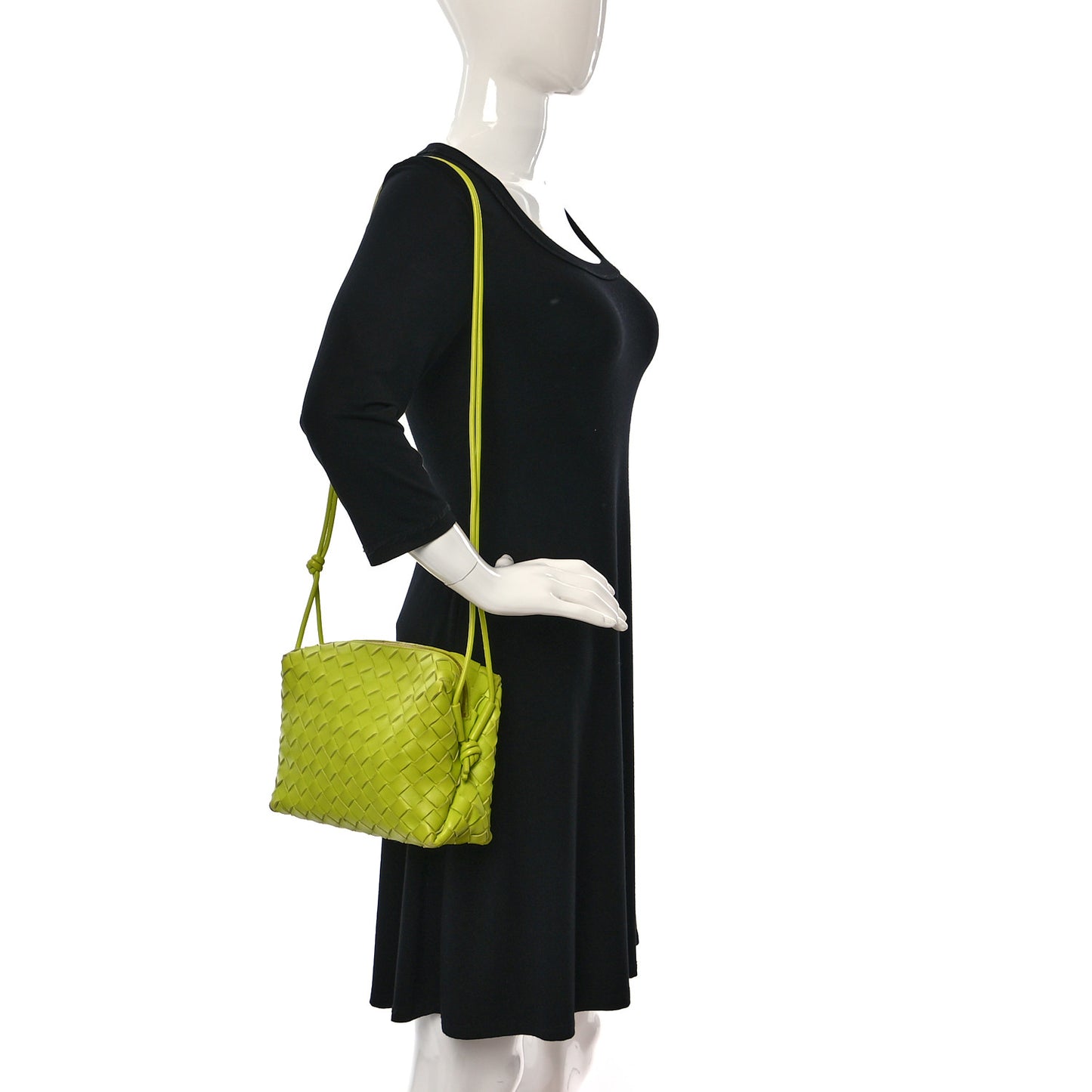 Nappa Intrecciato Small Loop Camera Bag Acid Kiwi