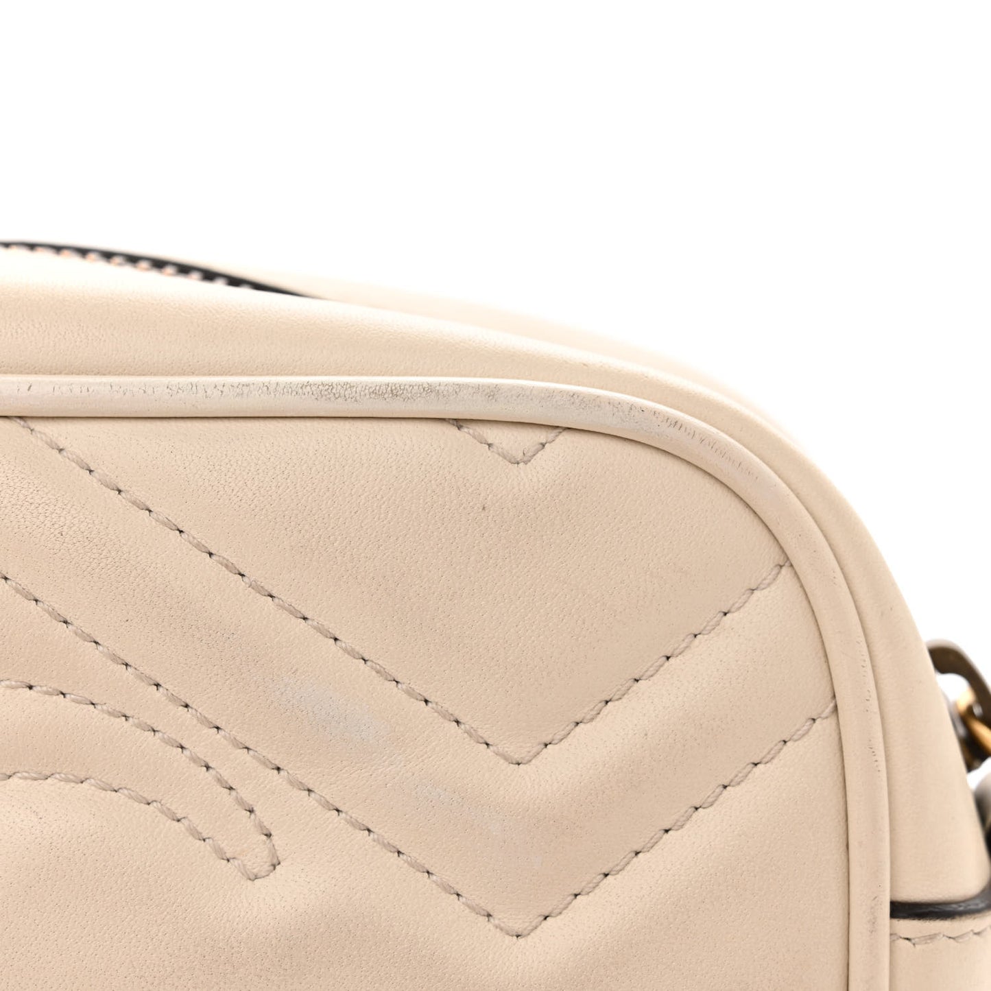 Calfskin Matelasse Mini GG Marmont Chain Shoulder Bag White