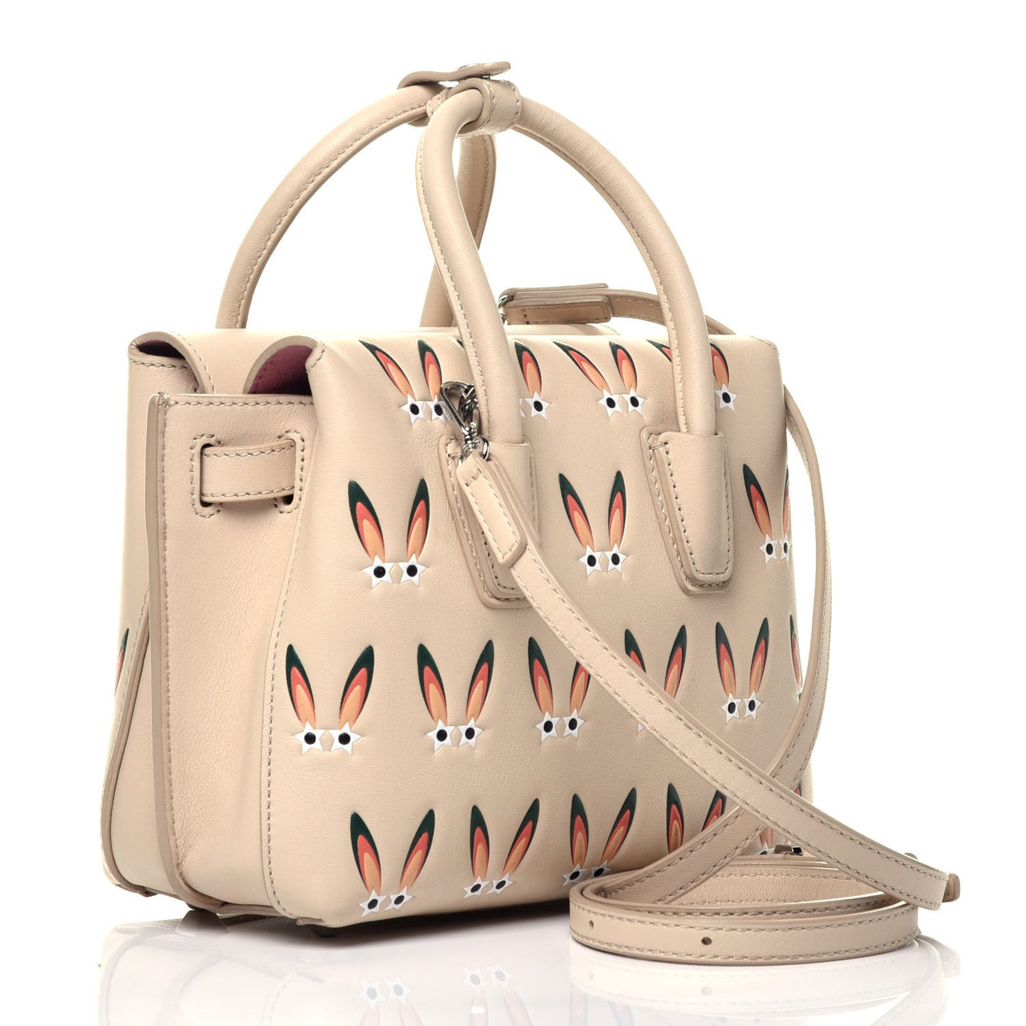 Lambskin Star Eyed Bunny Mini Milla Tote Natural