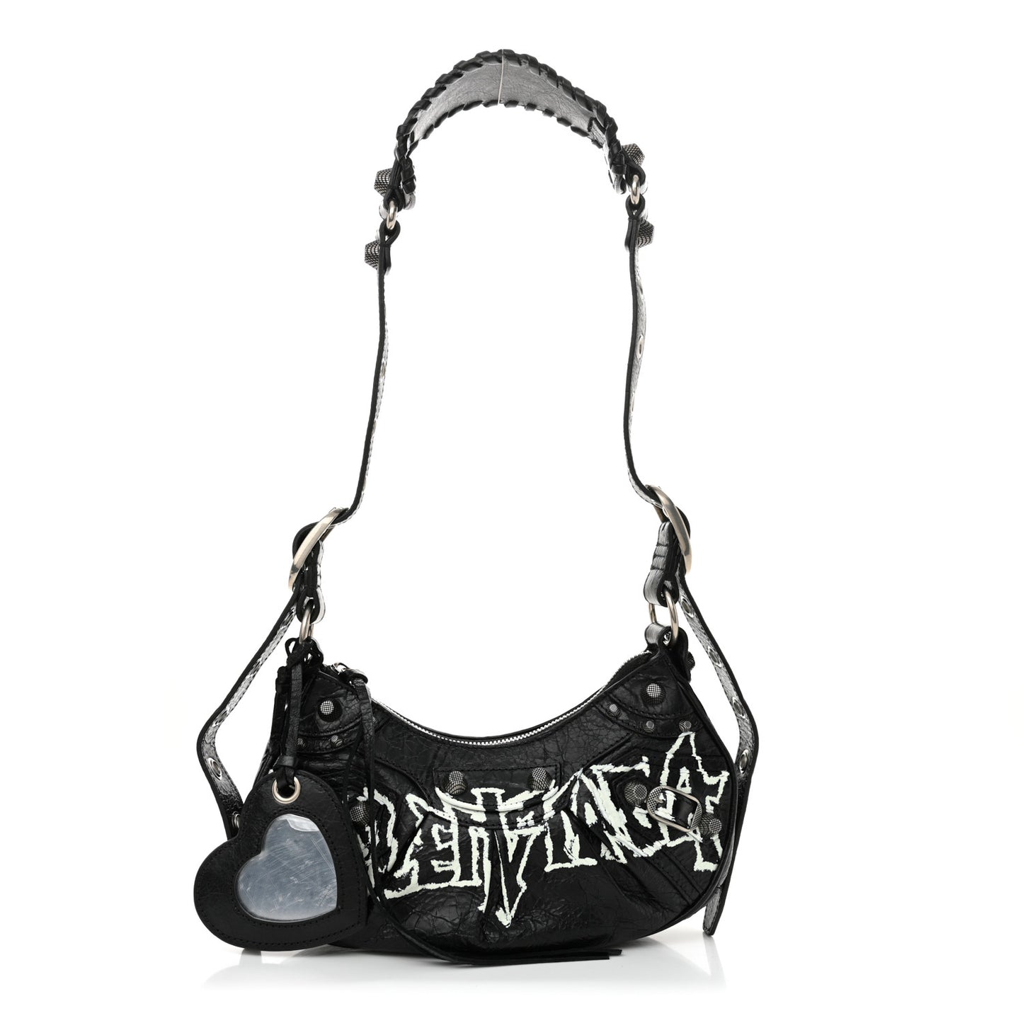 Agneau Arena Lunar New Year Graffiti Logo Le Cagole Shoulder Bag XS Black