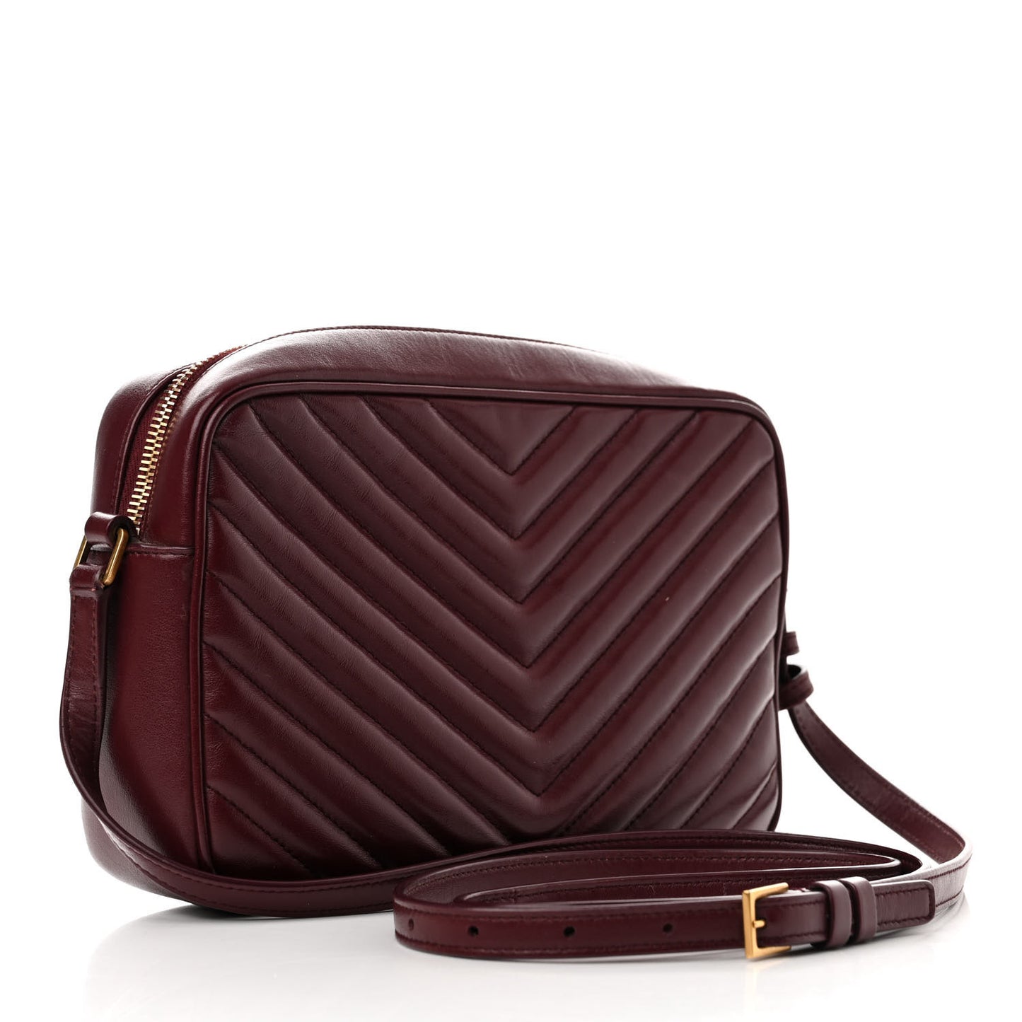 Calfskin Matelasse Monogram Lou Camera Bag Dark Legion Red