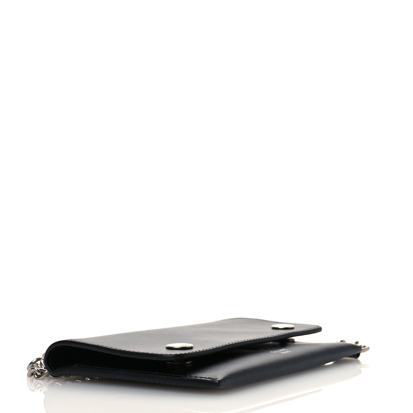 Smooth Calfskin Biker Wallet On Chain Black