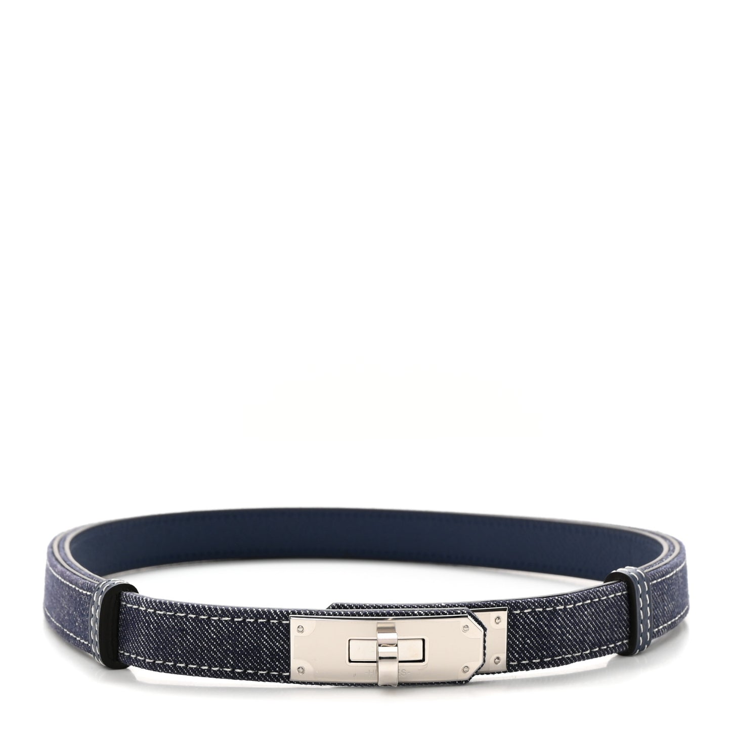 Denim Epsom Kelly Belt 18 Bleu Indigo White Bleu Navy