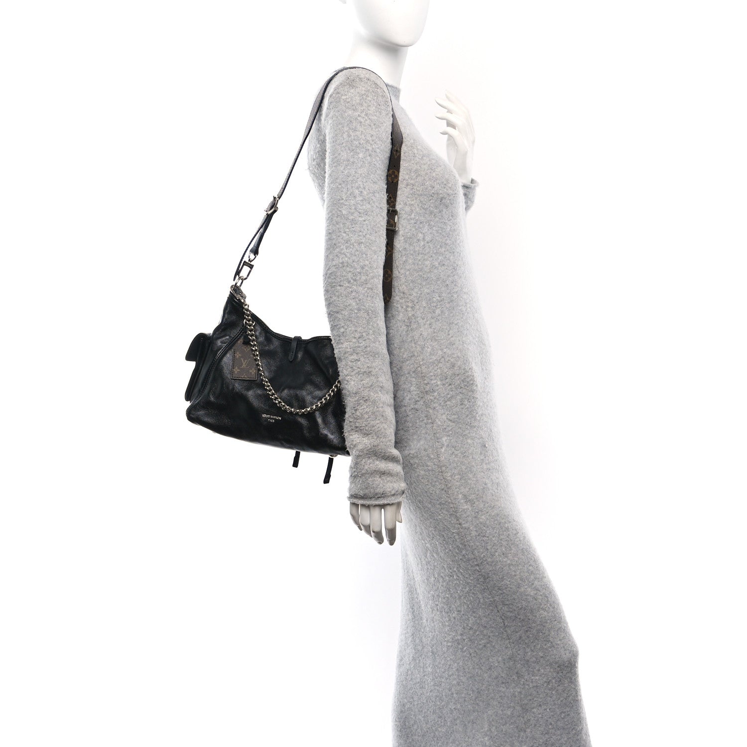 Louis Vuitton Lambskin CarryAll Cargo Vibe PM Black 2 of 9