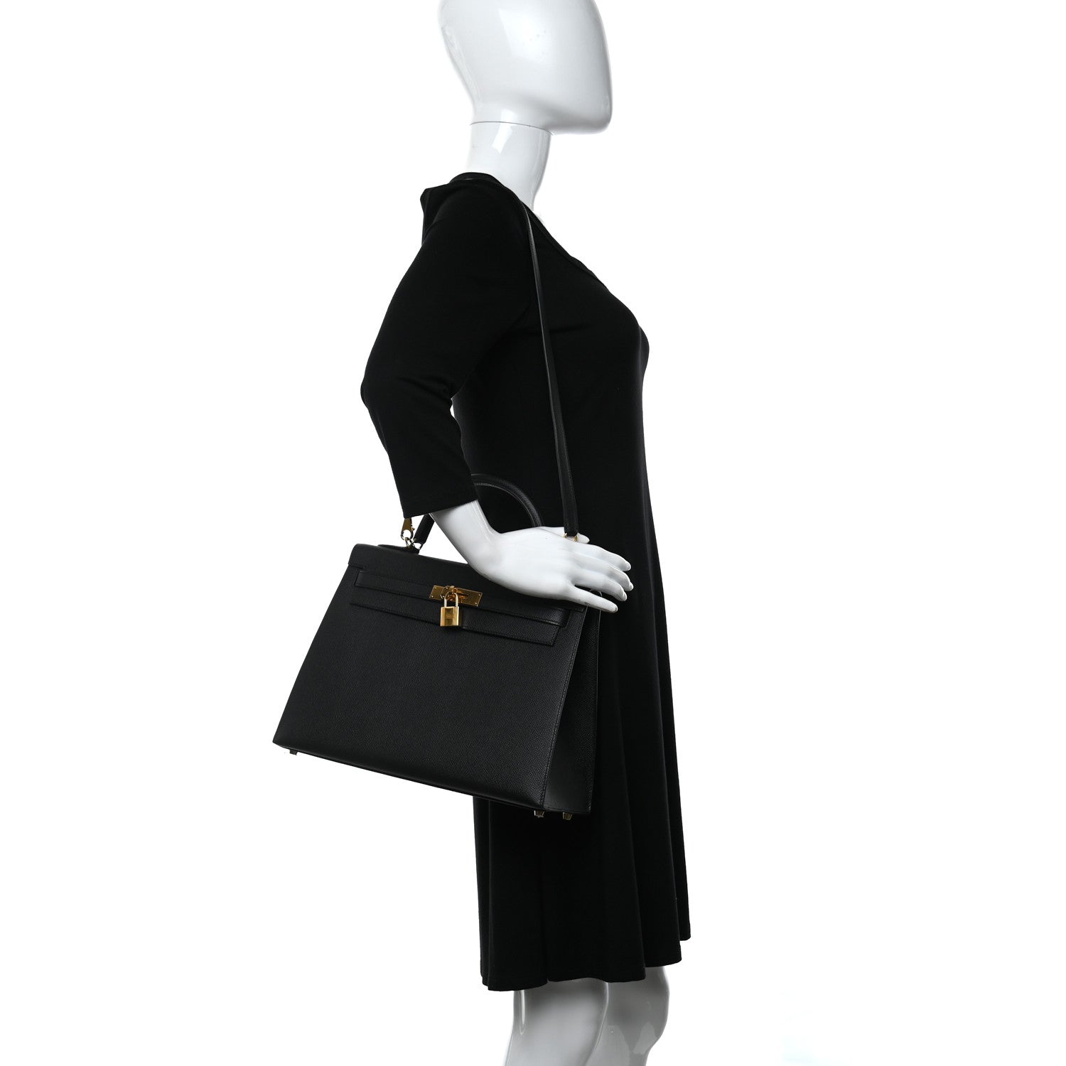 Hermes Epsom Kelly Sellier 32 Black 2 of 15