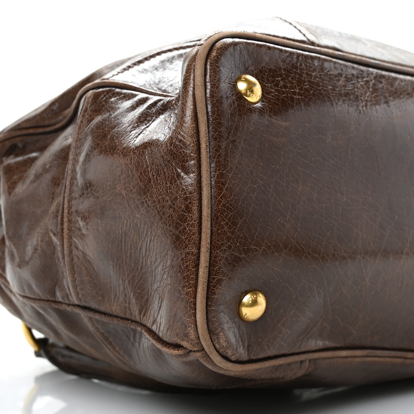 Vitello Shine Shopping Satchel Bruciato