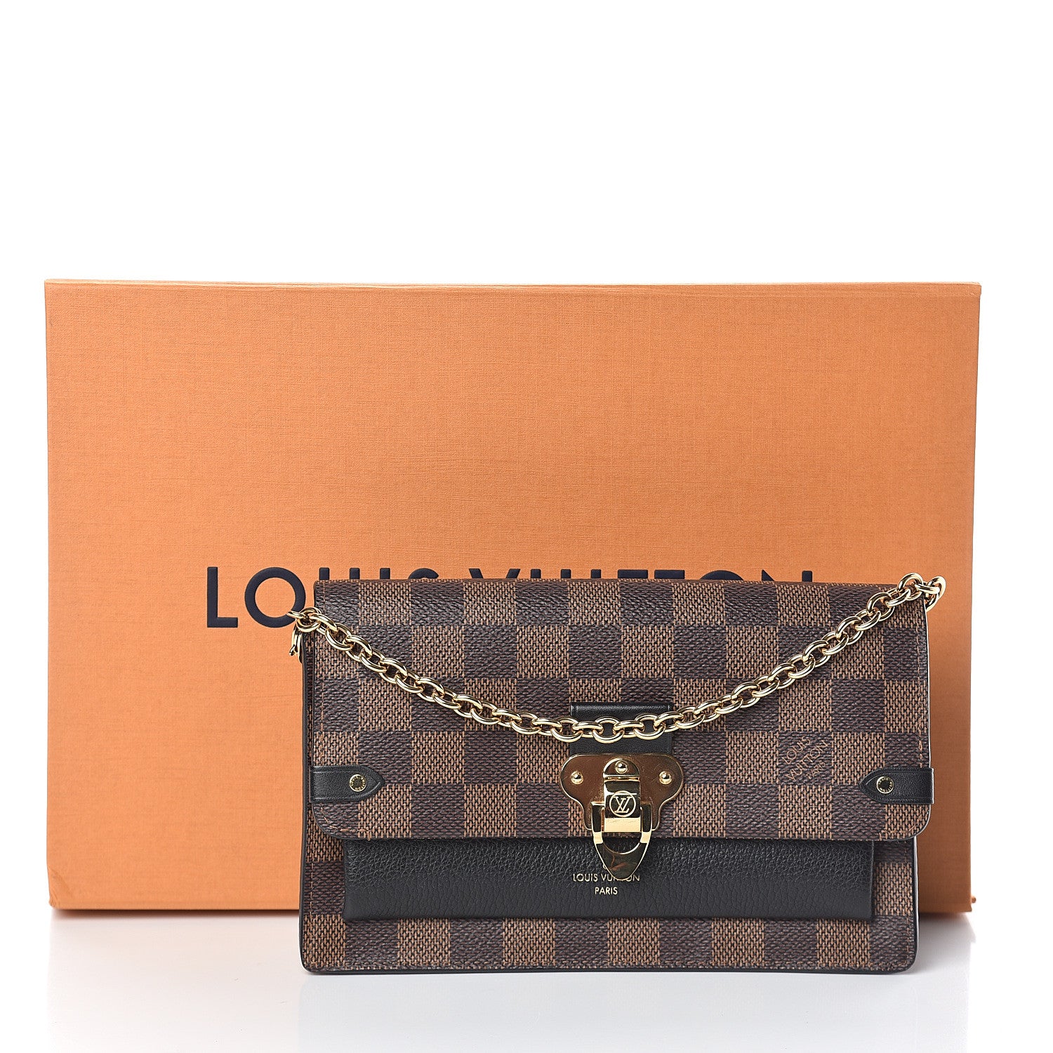 Louis Vuitton Damier Ebene Vavin Chain Wallet Black 8 of 8