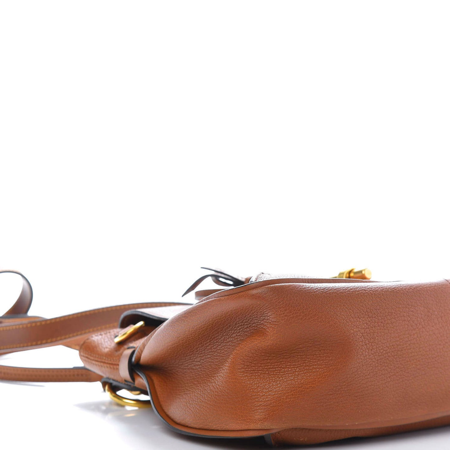 Grained Lambskin Small Lexa Shoulder Bag Mustard Brown
