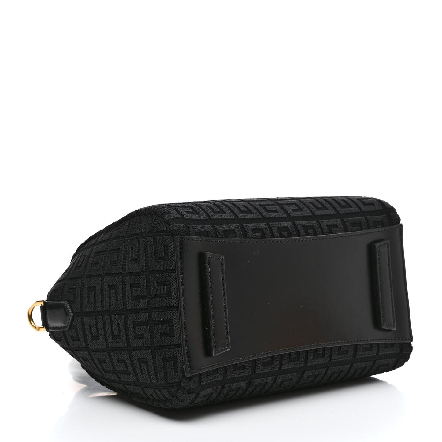 Canvas Jacquard Embroidered Calfskin 4G Mini Antigona Black