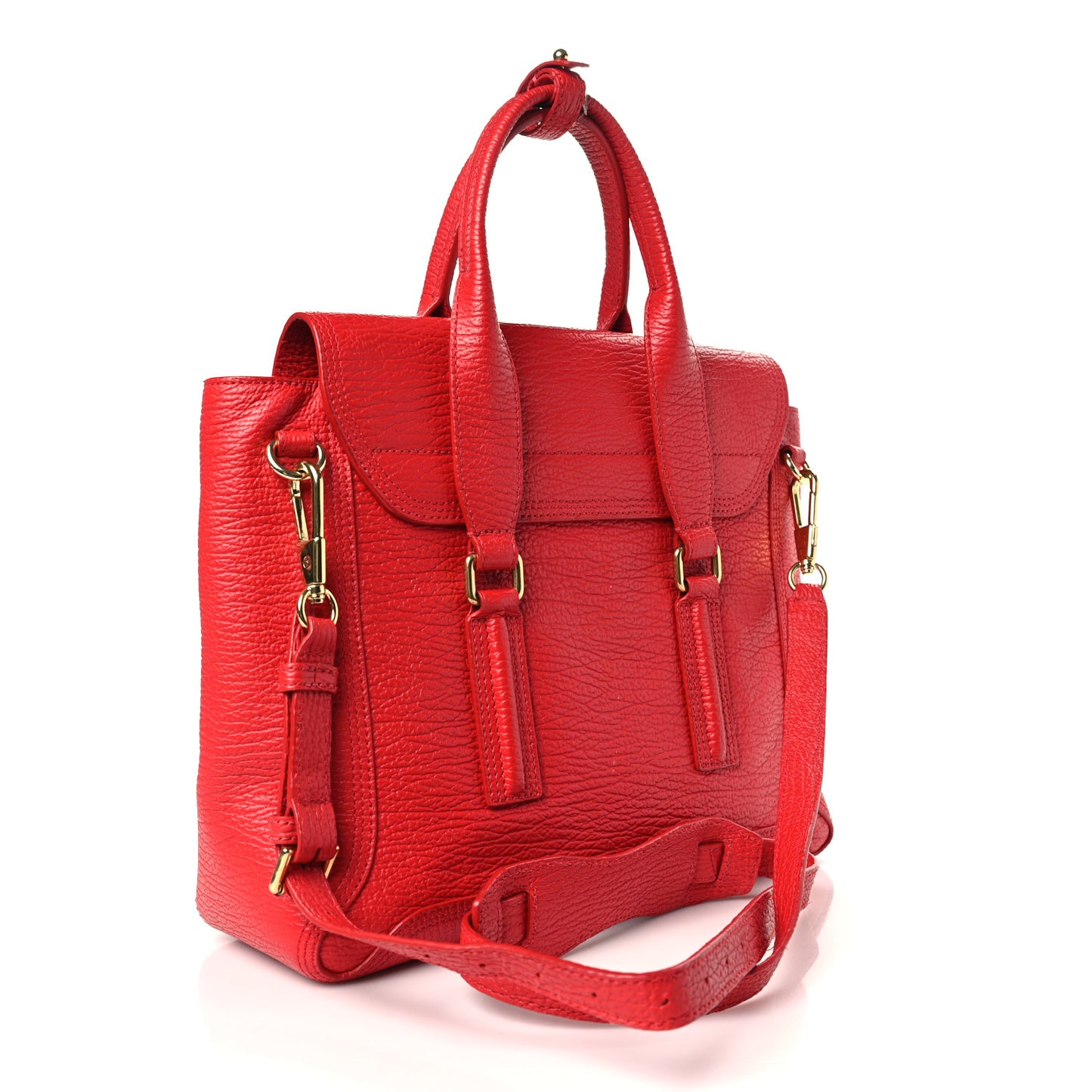 Textured Calfskin Medium Pashli Satchel Red