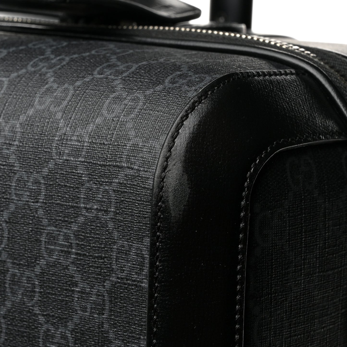 GG Supreme Monogram Large Four Wheel Suitcase Black Grey