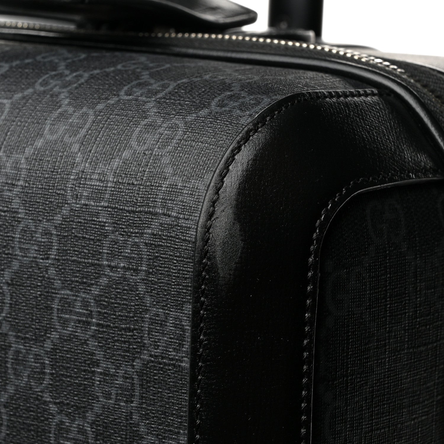 Gucci GG Supreme Monogram Large Four Wheel Suitcase Black Grey 12 of 14