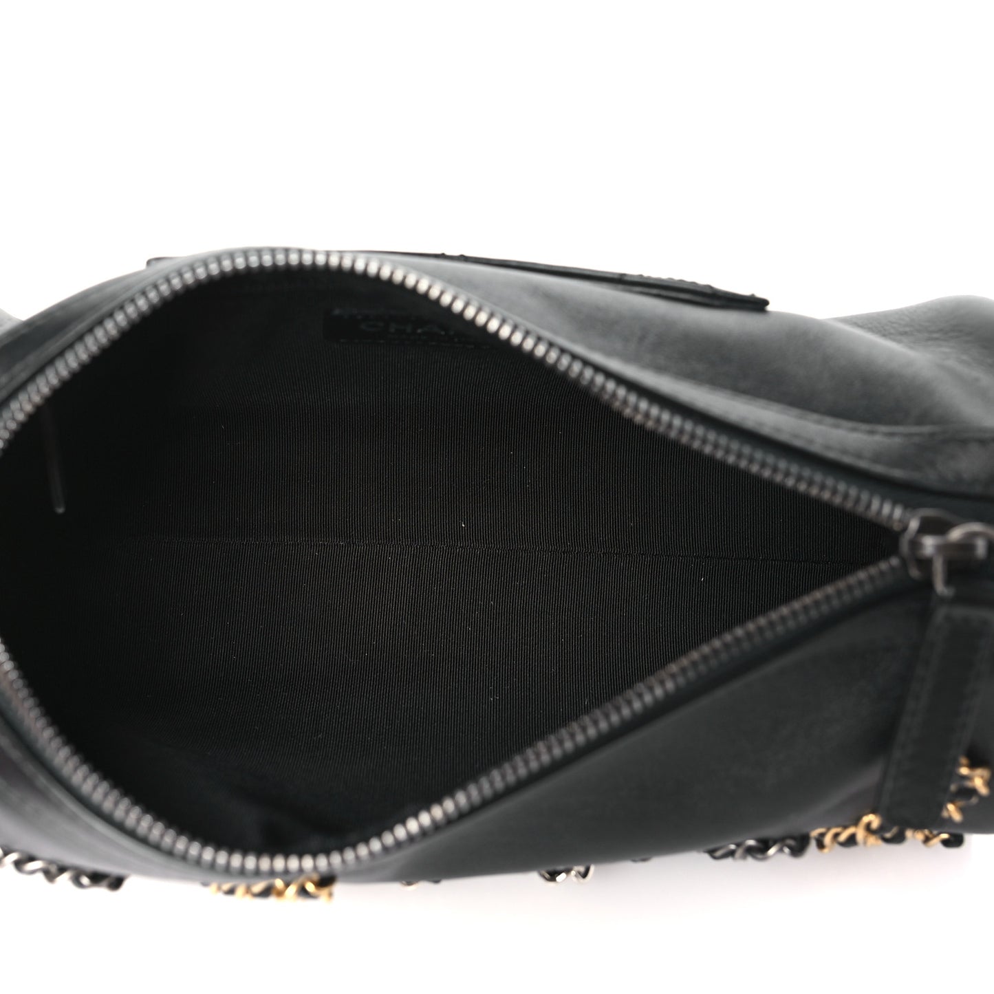 Calfskin Chain 20s Signature Bowling Bag Black