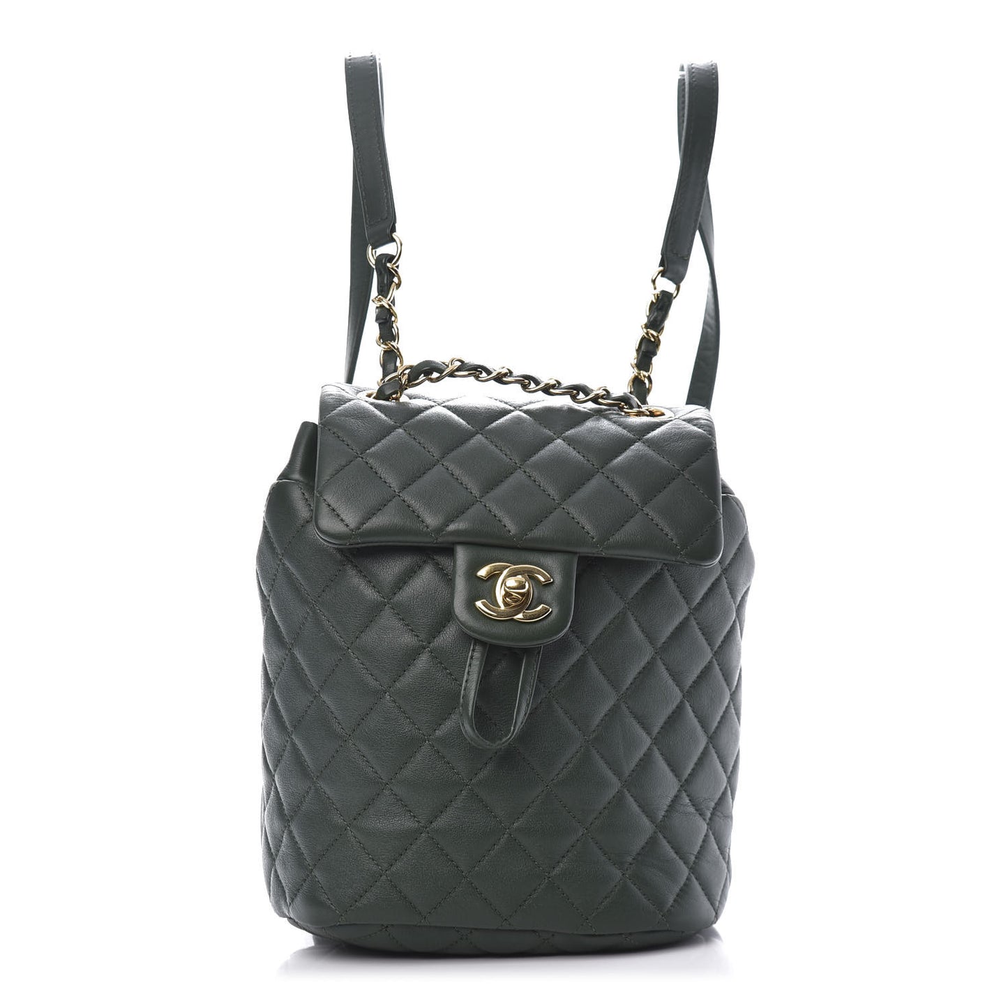 Lambskin Quilted Mini Urban Spirit Backpack Dark Green