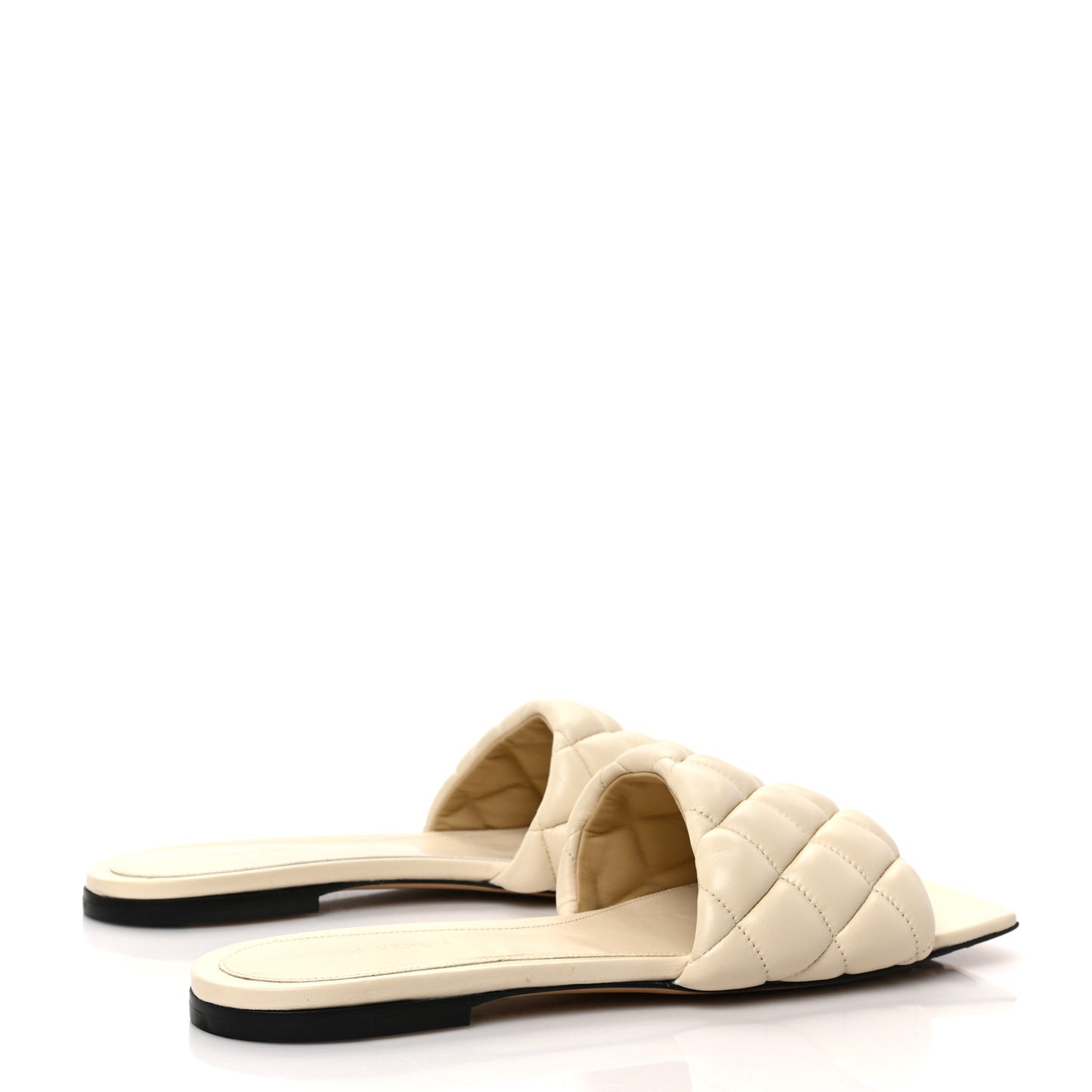 Nappa Matelasse Padded Flat Sandals 39 Sea Salt