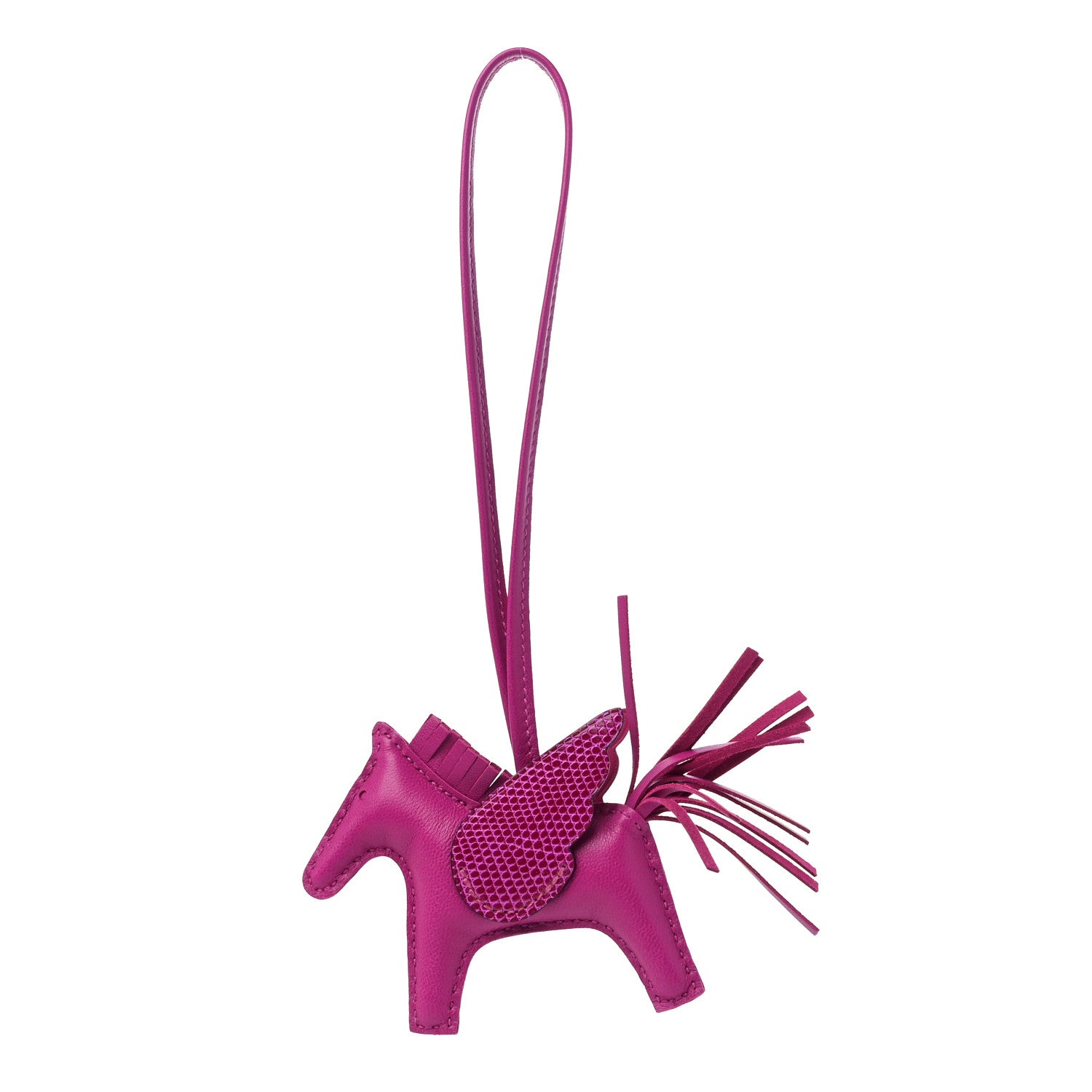 Hermes Milo Lambskin Lizard Touch Grigri Rodeo Pegase Horse Bag Charm PM Rose Poupre 1 of 5
