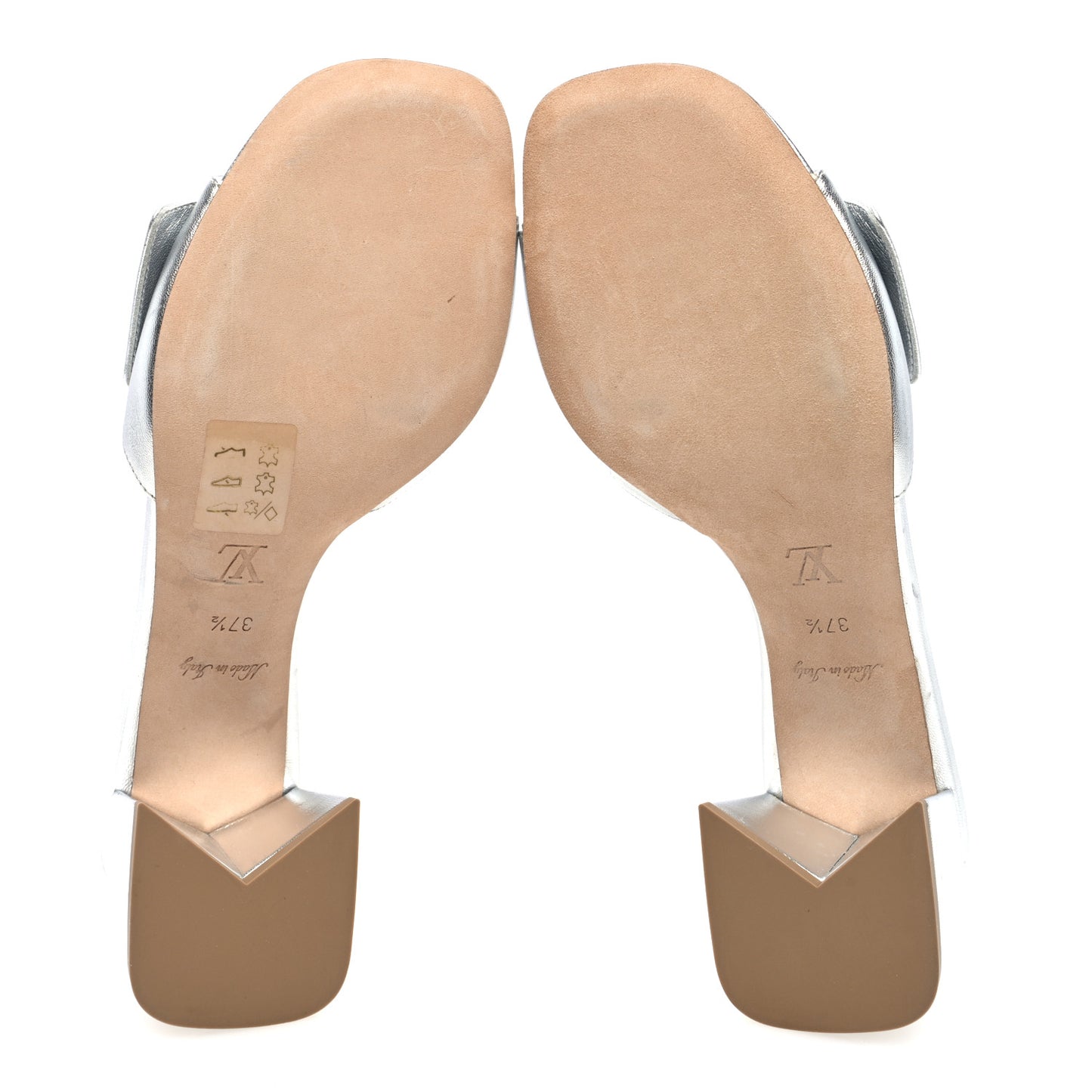 Metallic Calfskin Shake Platform Sandal 37.5 Silver