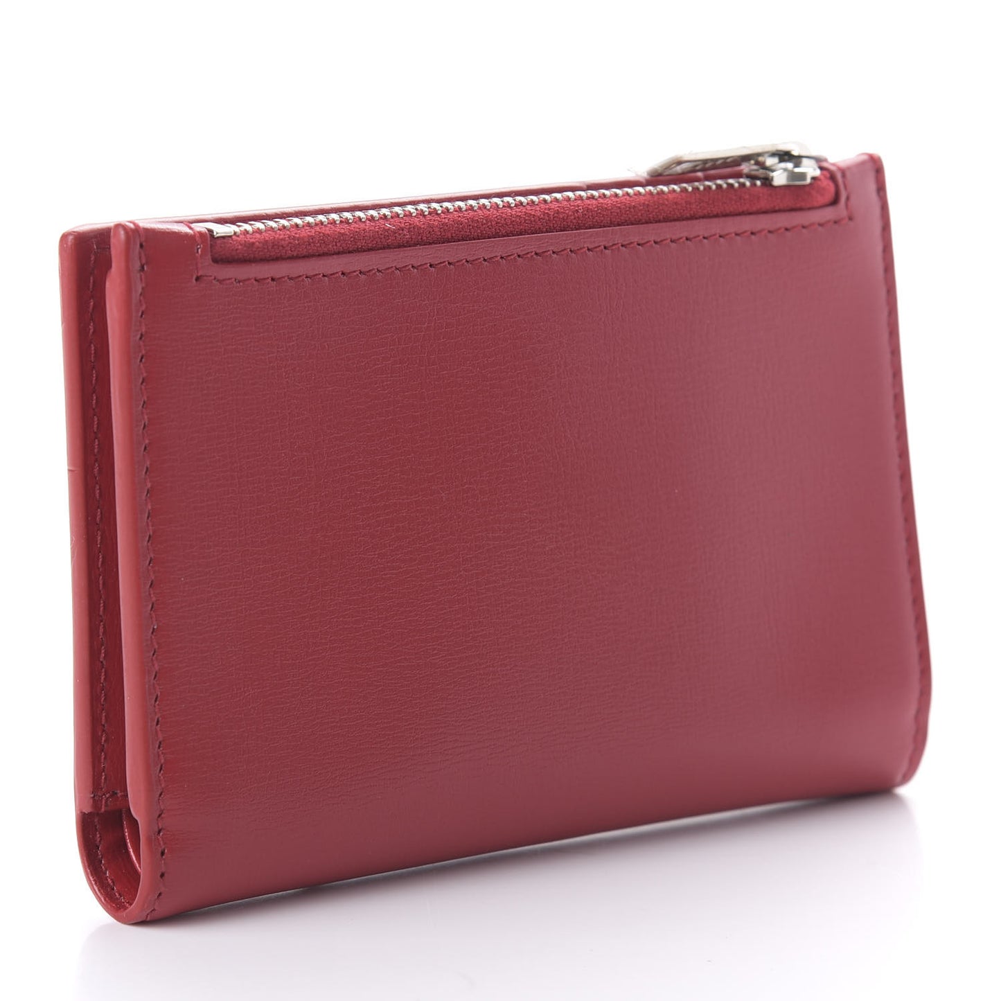 Smooth Calfskin Monogram Zipped Two-Part Wallet Red