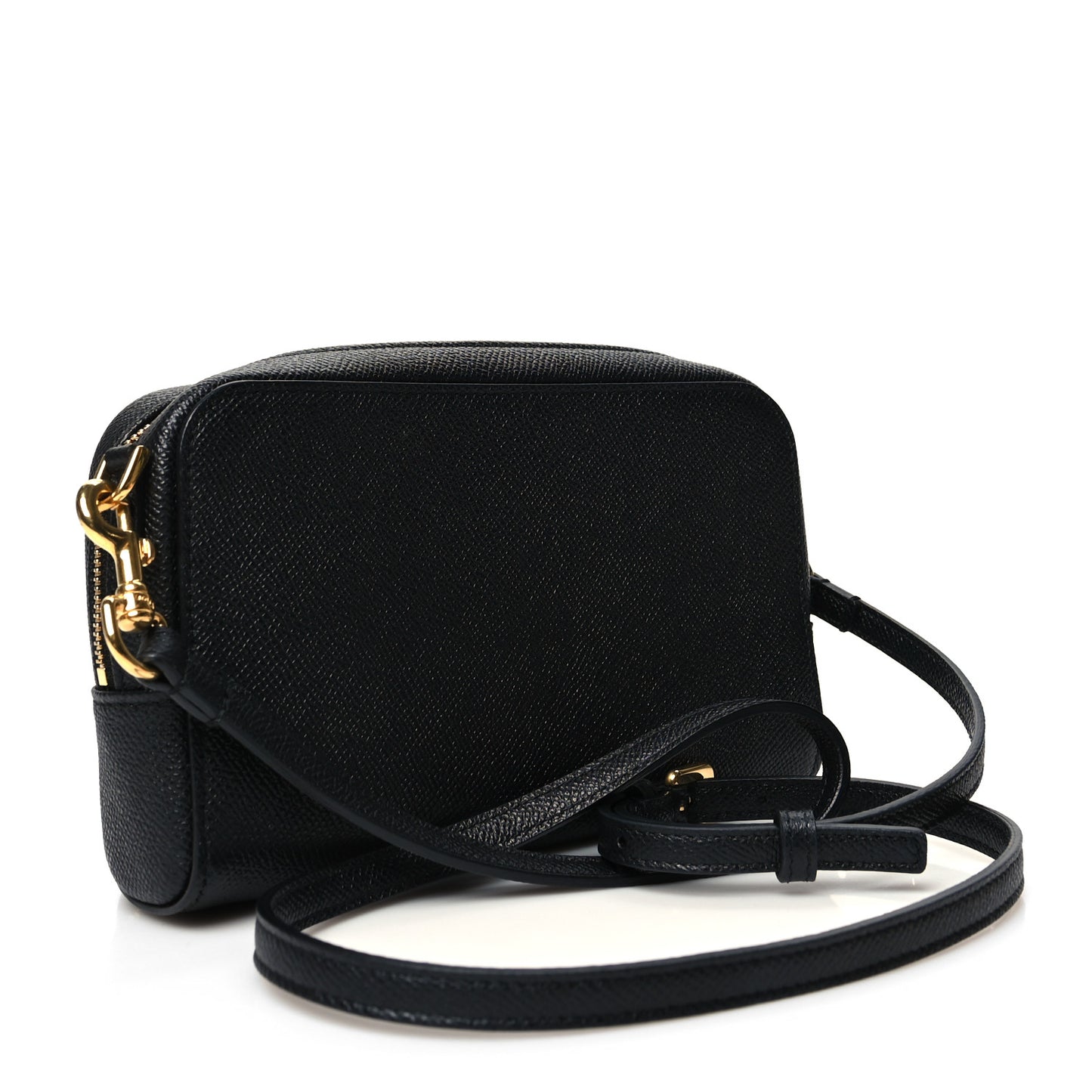 Grained Calfskin Caro Double Pouch Black