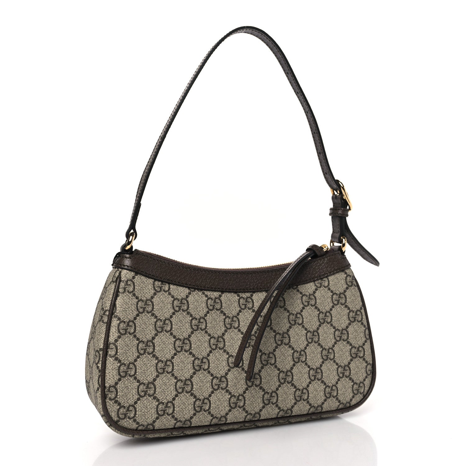 Gucci GG Supreme Monogram Textured Dollar Calfskin Small Ophidia Hobo Beige Ebony New Acero 3 of 9