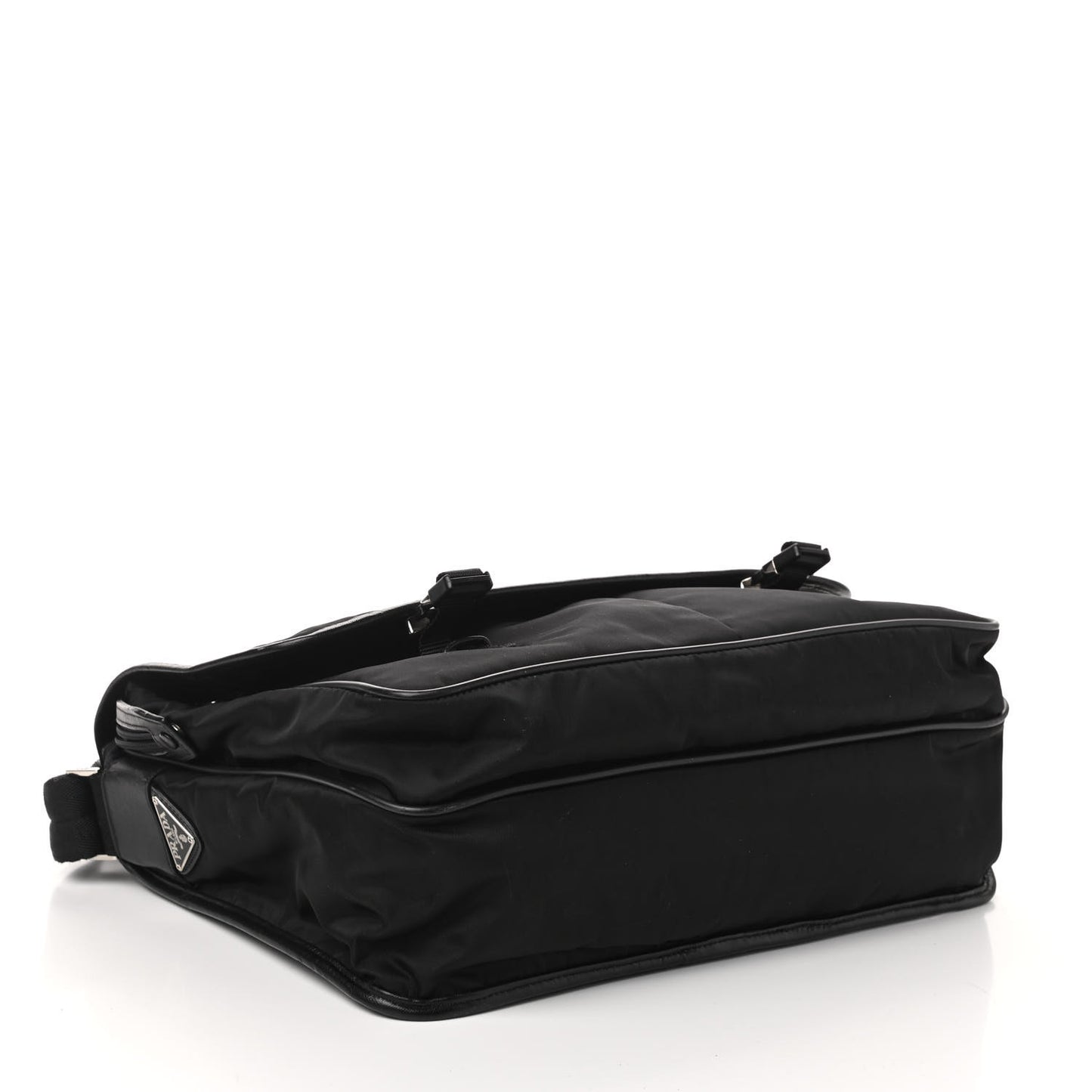 Tessuto Nylon Saffiano Logo Messenger Bag Black