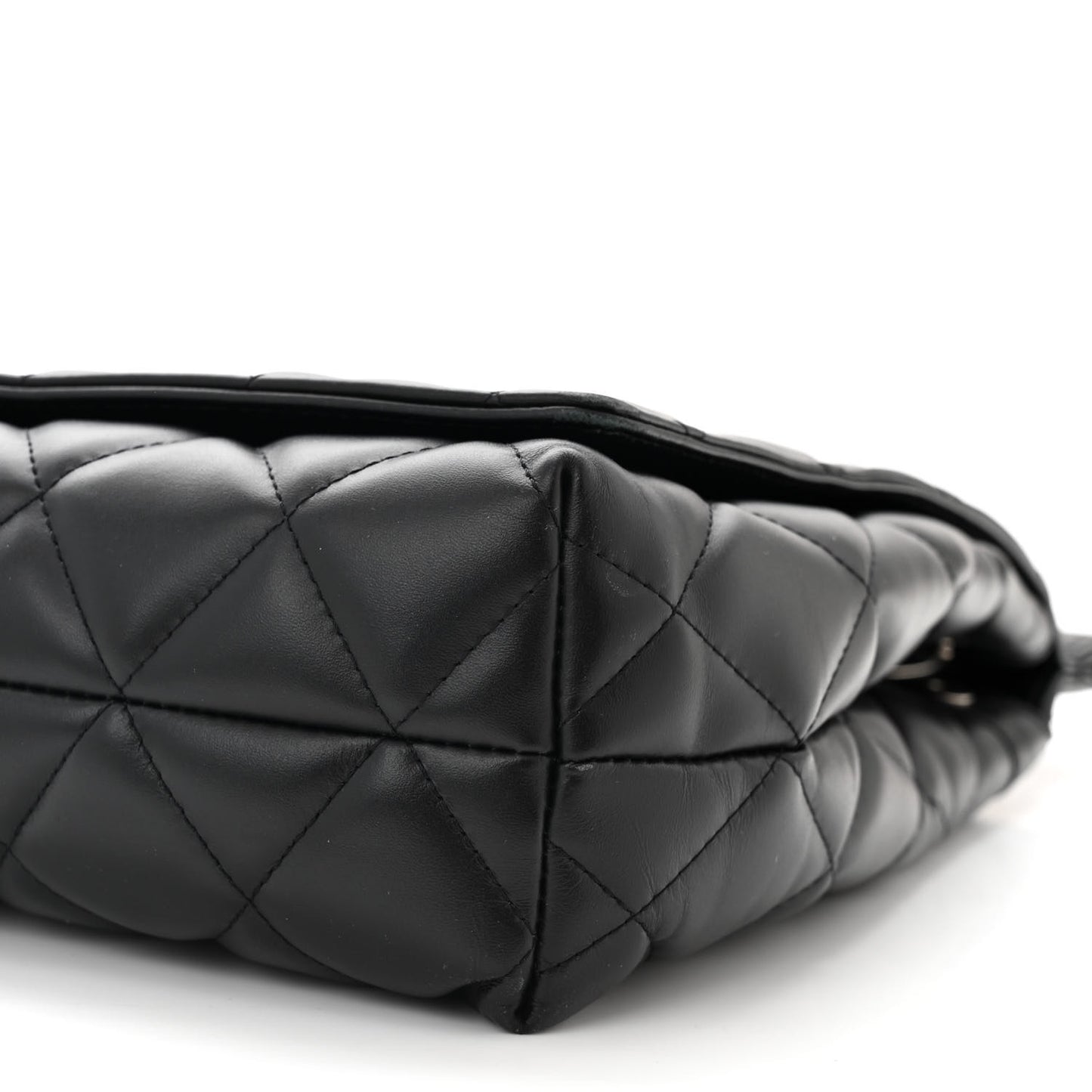 Nappa Calfskin Quilted Large Touch B Shoulder Bag Black