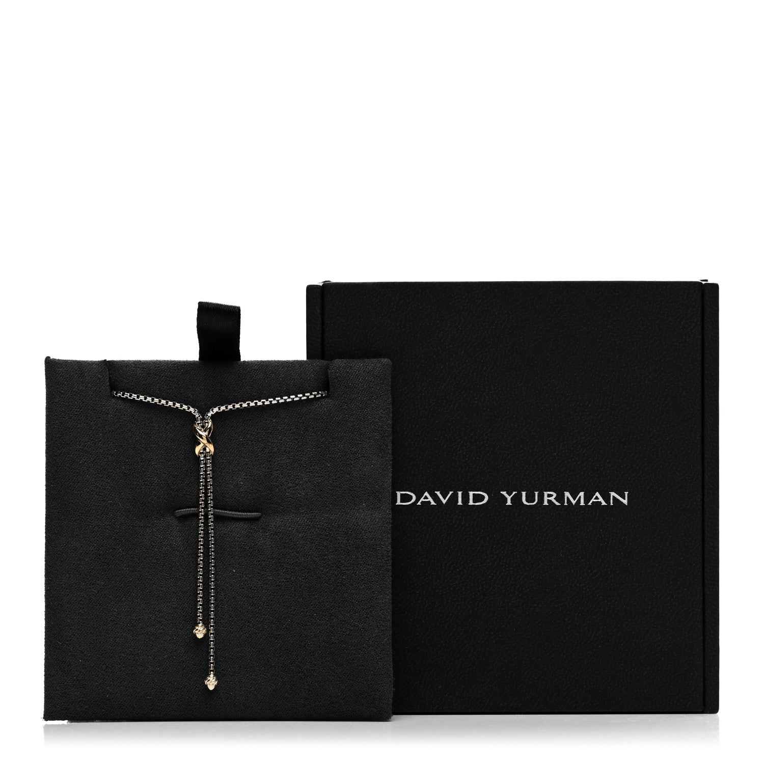 David Yurman Sterling Silver 18K Yellow Gold Petite X Lariat Necklace 5 of 5