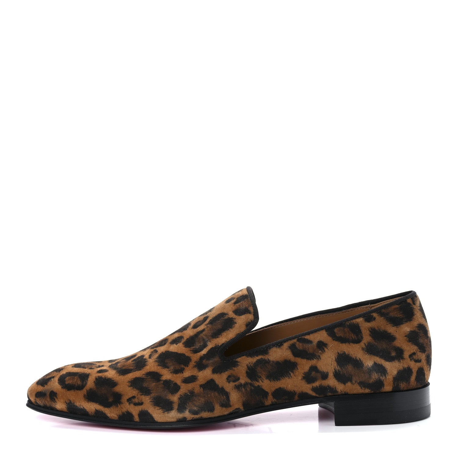 Christian Louboutin Veau Velours Leopard Mens Dandelion Flat Loafers 39 Caramel 1 of 8