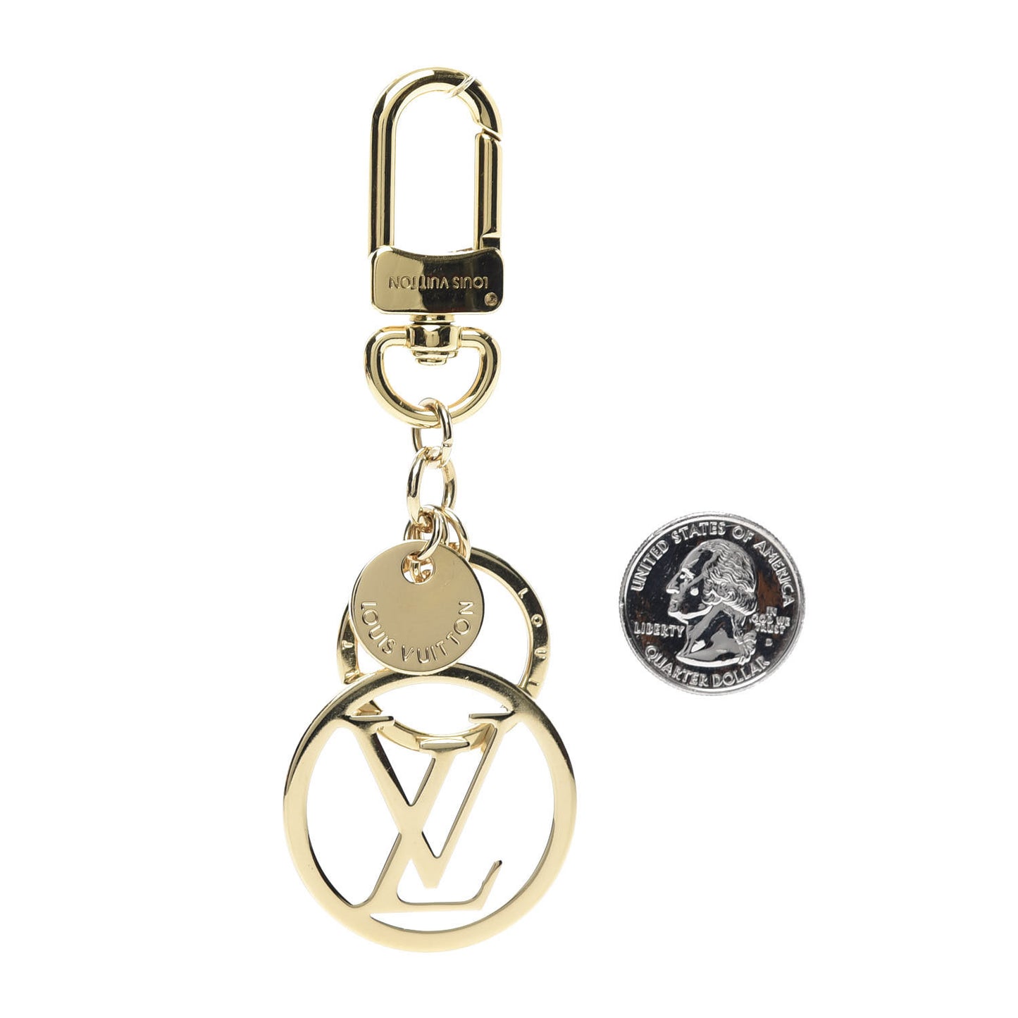 LV Circle Bag Charm Key Holder Gold