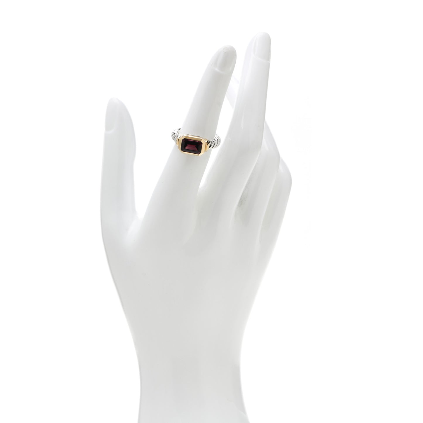 Sterling Silver 18K Yellow Gold Rhodolite Novella Ring 52 6