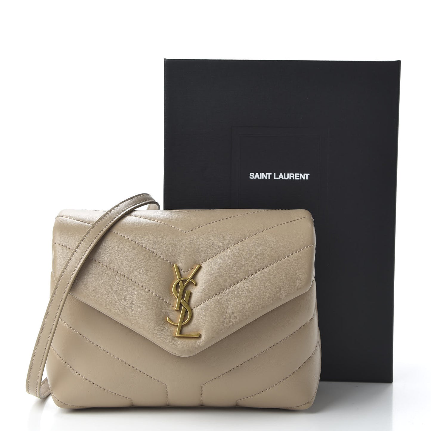 Calfskin Y Quilted Monogram Toy Loulou Crossbody Bag Dark Beige
