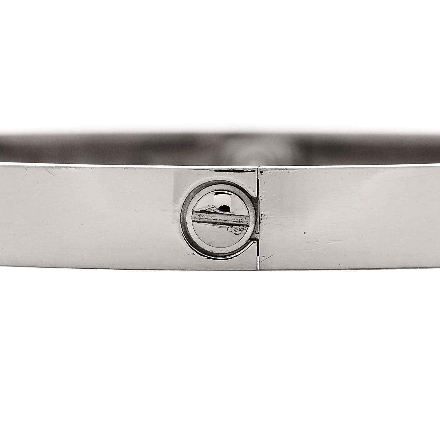 Cartier 18K White Gold LOVE Bracelet 19 5 of 9