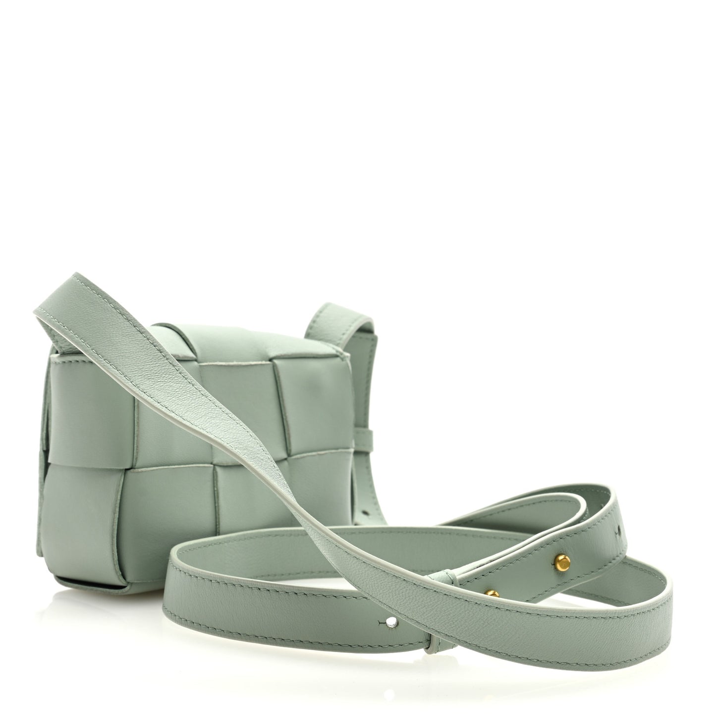 Lambskin Maxi Intreccio Candy Cassette Crossbody Bag Sage