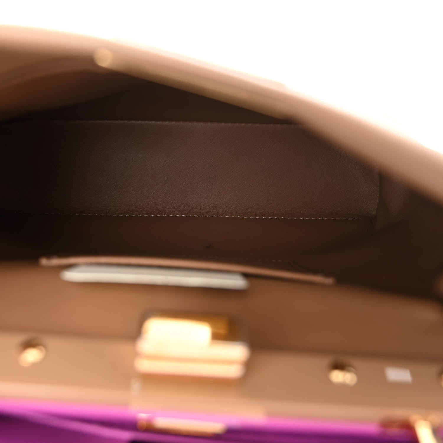 Fendi Vitello Seta Nappa Plexiglass Bi-Color Mini Peekaboo Iconic Satchel Bouganville Sand 5 of 13