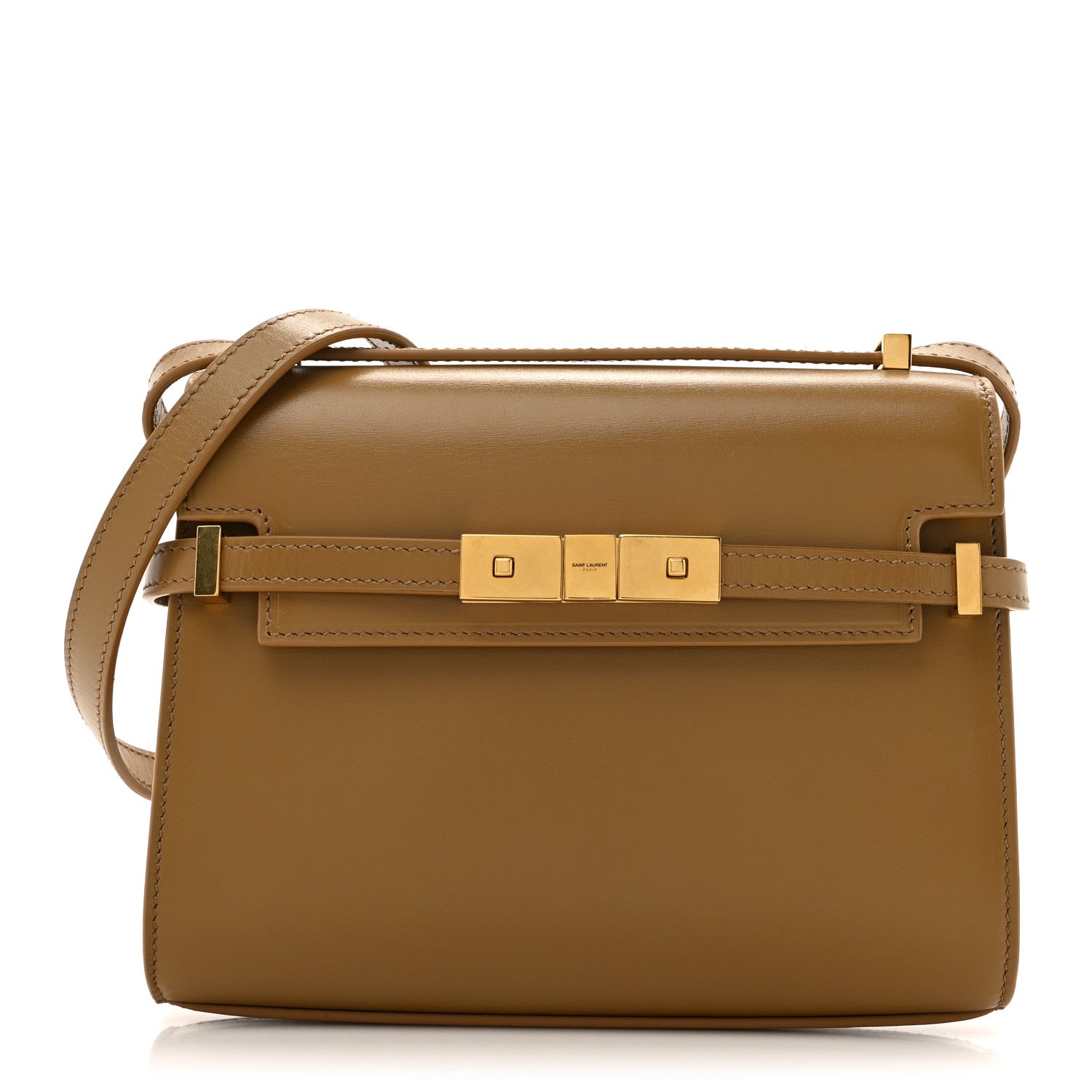 Saint Laurent Smooth Calfskin Mini Manhattan Shoulder Bag Natural