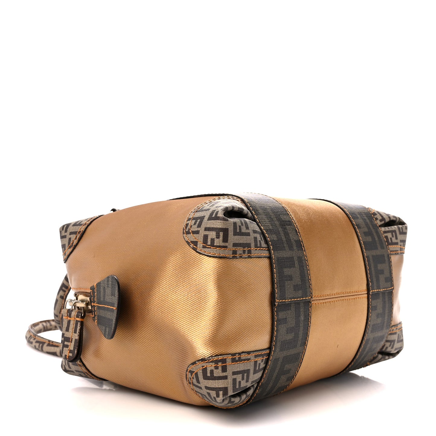 Zucca Zucchino Mixed Media B Mix Tote Tobacco Gold