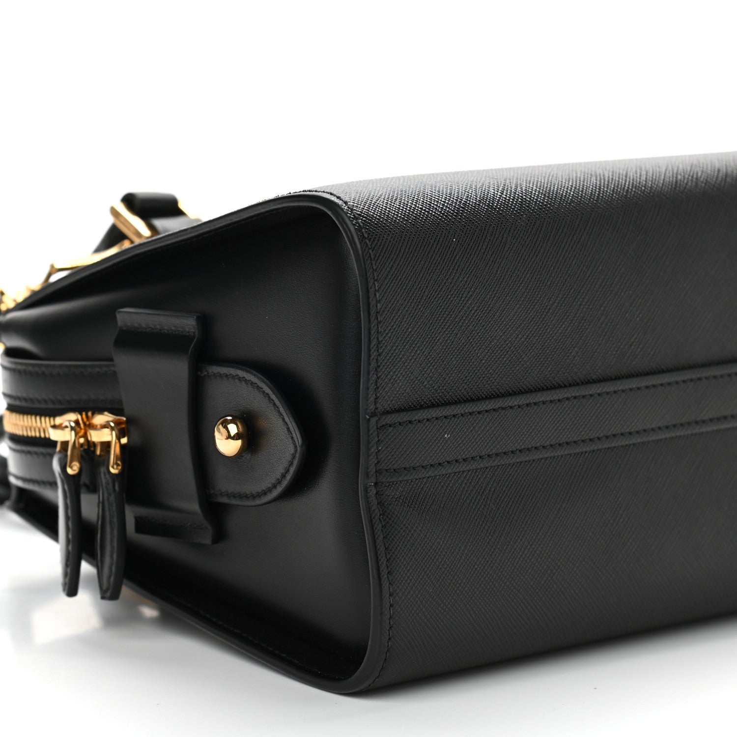 Prada Saffiano Soft Calfskin Double Handle Satchel Black 5 of 10