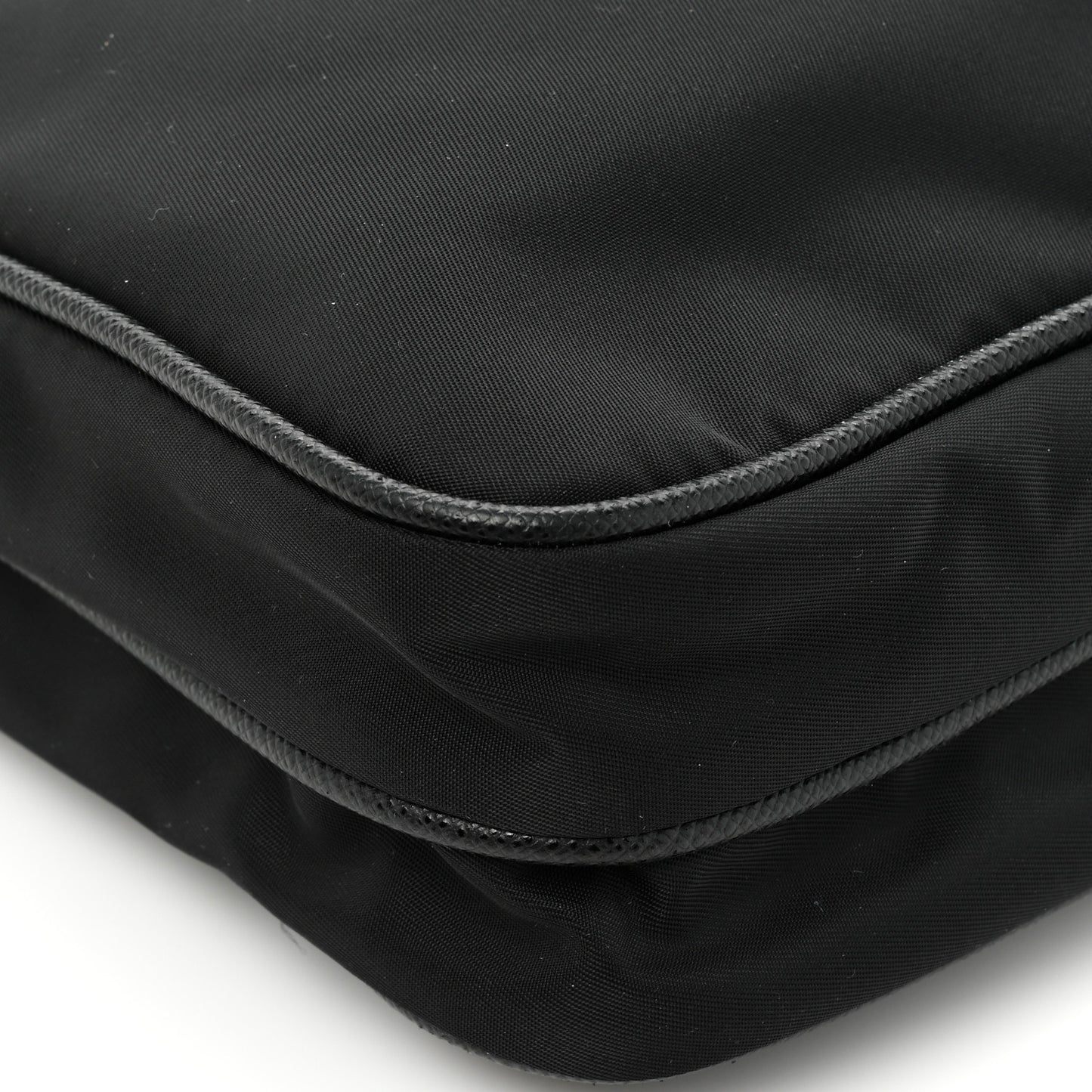 Re-Nylon Saffiano Pocket Flat Messenger Bag Black